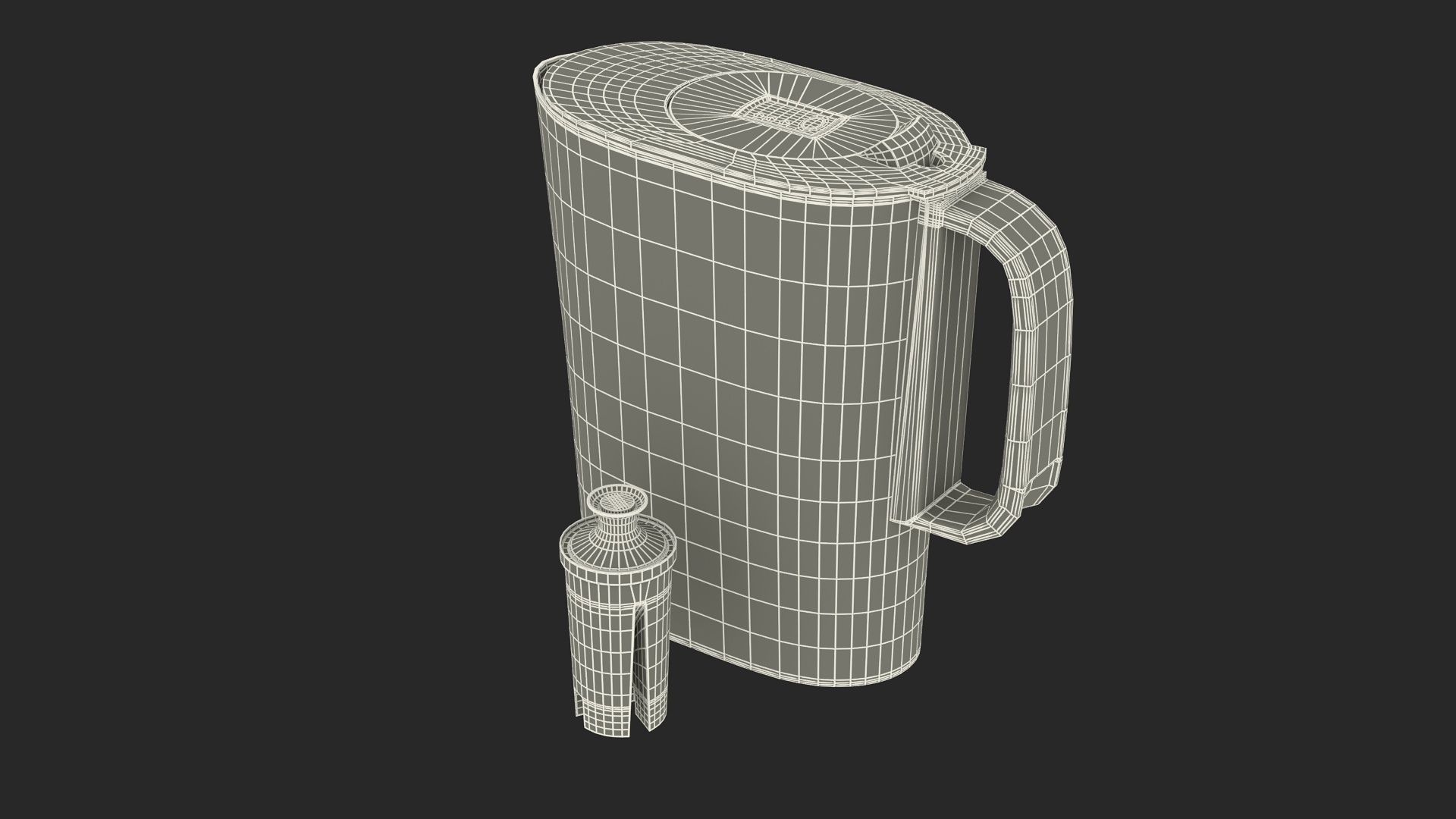 3D White Water Pitcher with Filter