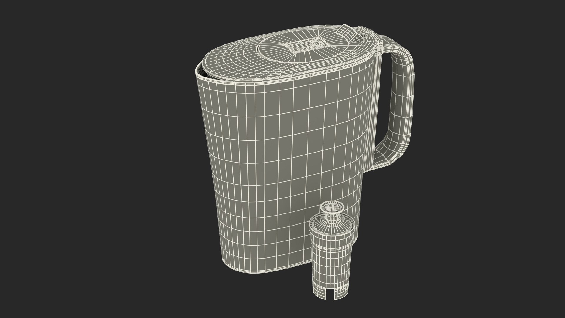3D White Water Pitcher with Filter