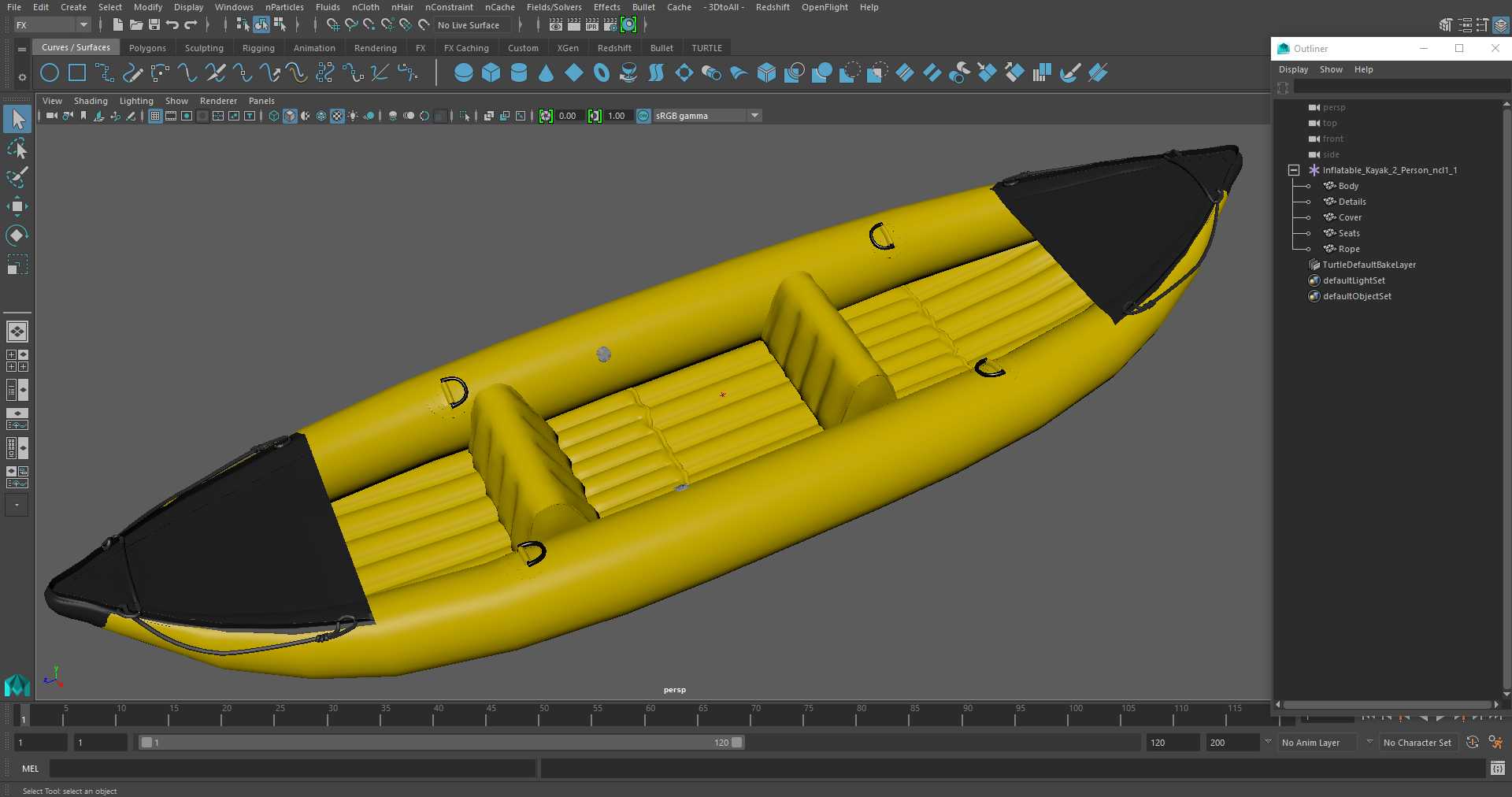 3D model Inflatable Kayak 2 Person