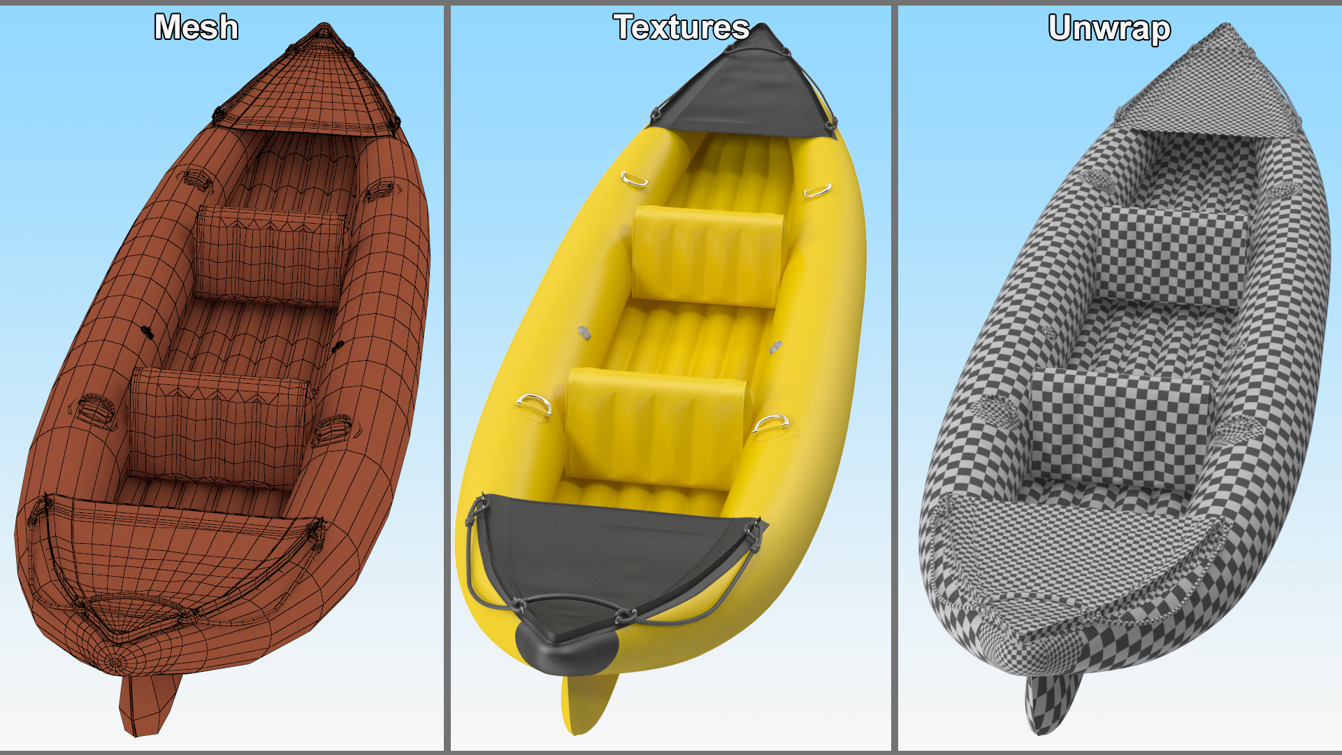 3D model Inflatable Kayak 2 Person