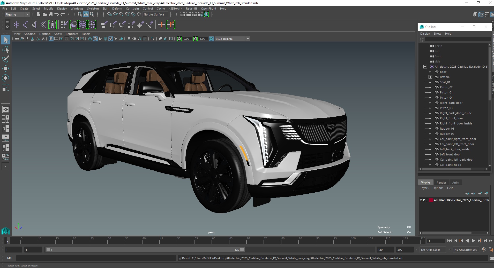3D All-electric 2025 Cadillac Escalade IQ Summit White