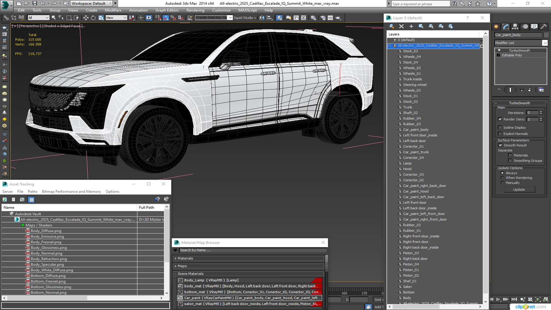 3D All-electric 2025 Cadillac Escalade IQ Summit White