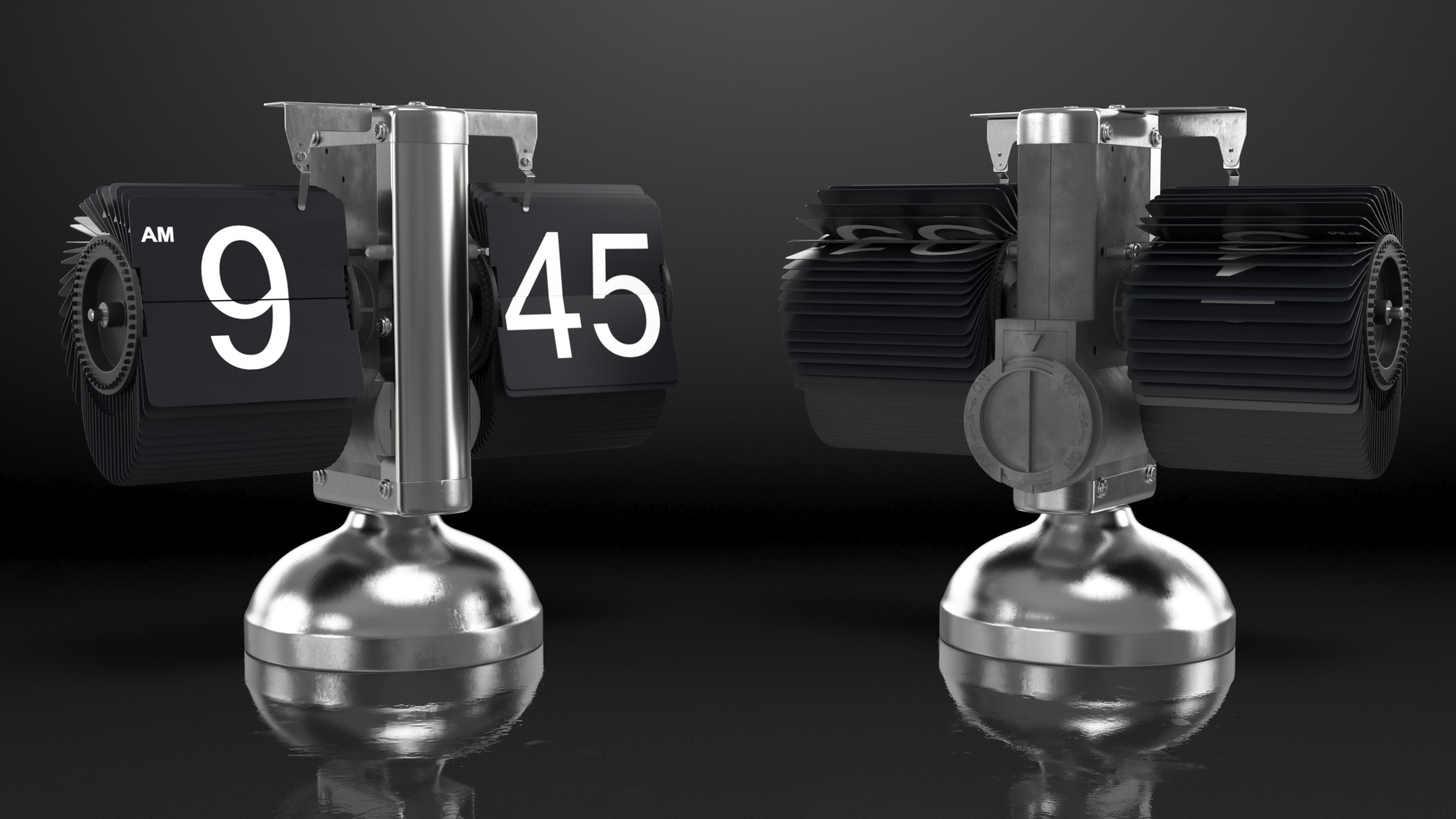 Retro Digital Flip Down Clock 3D model