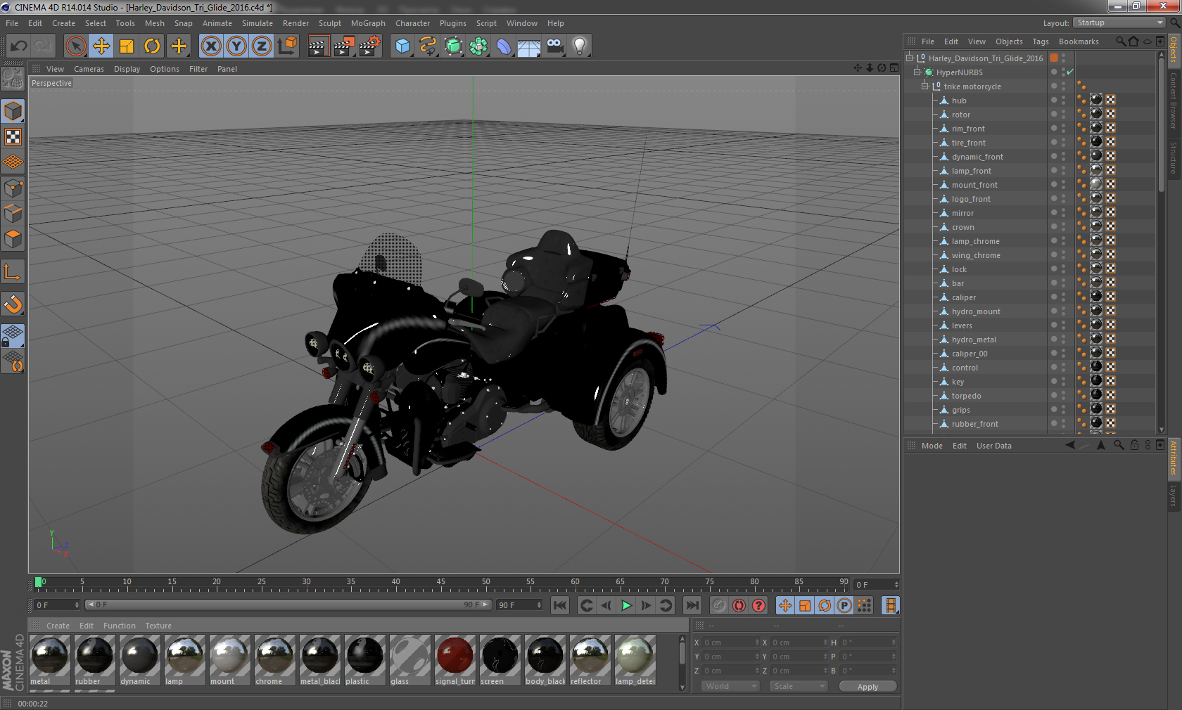 3D model Harley Davidson Tri Glide 2016