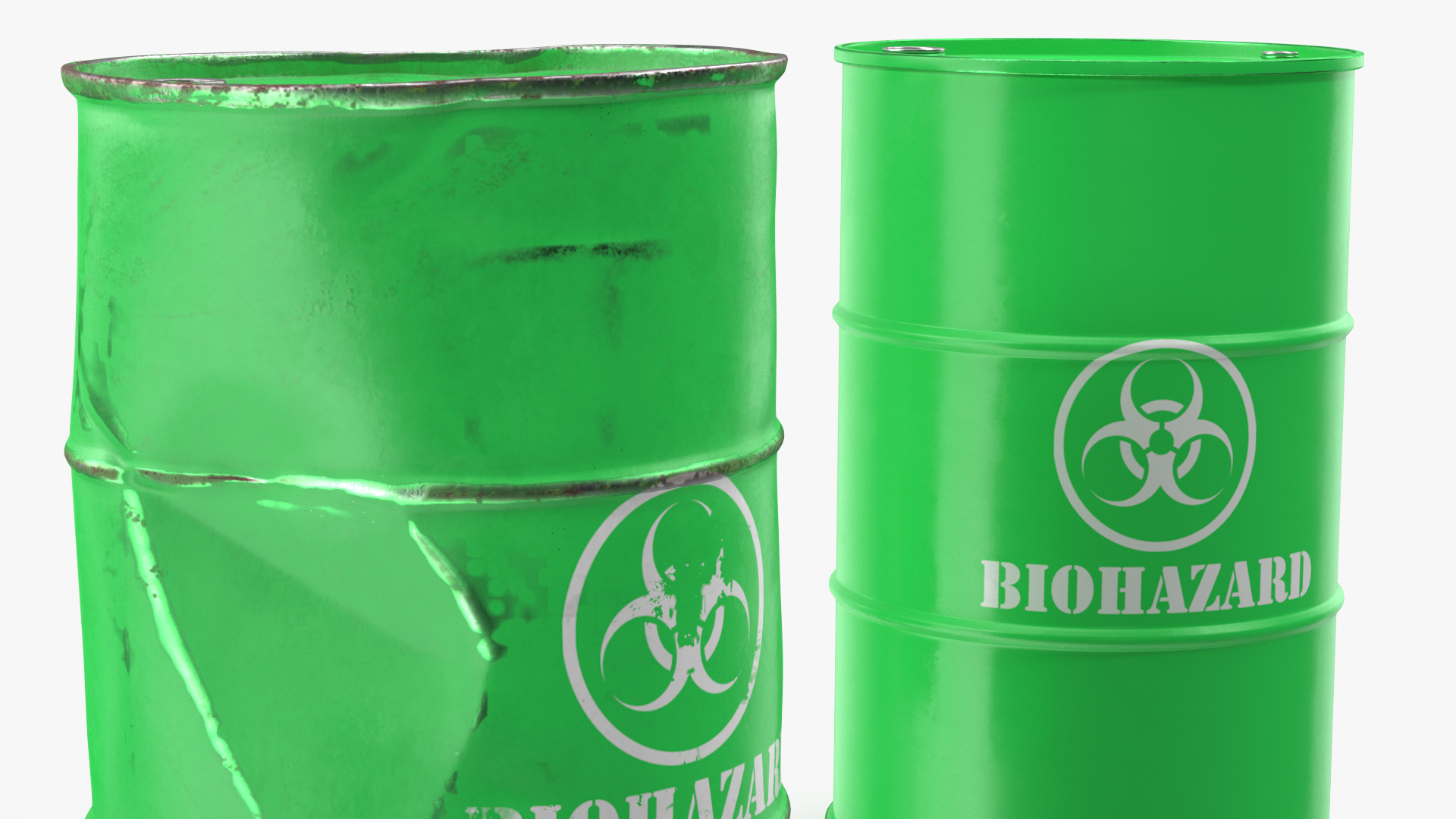 3D Biohazard Toxic Waste Barrels Set model