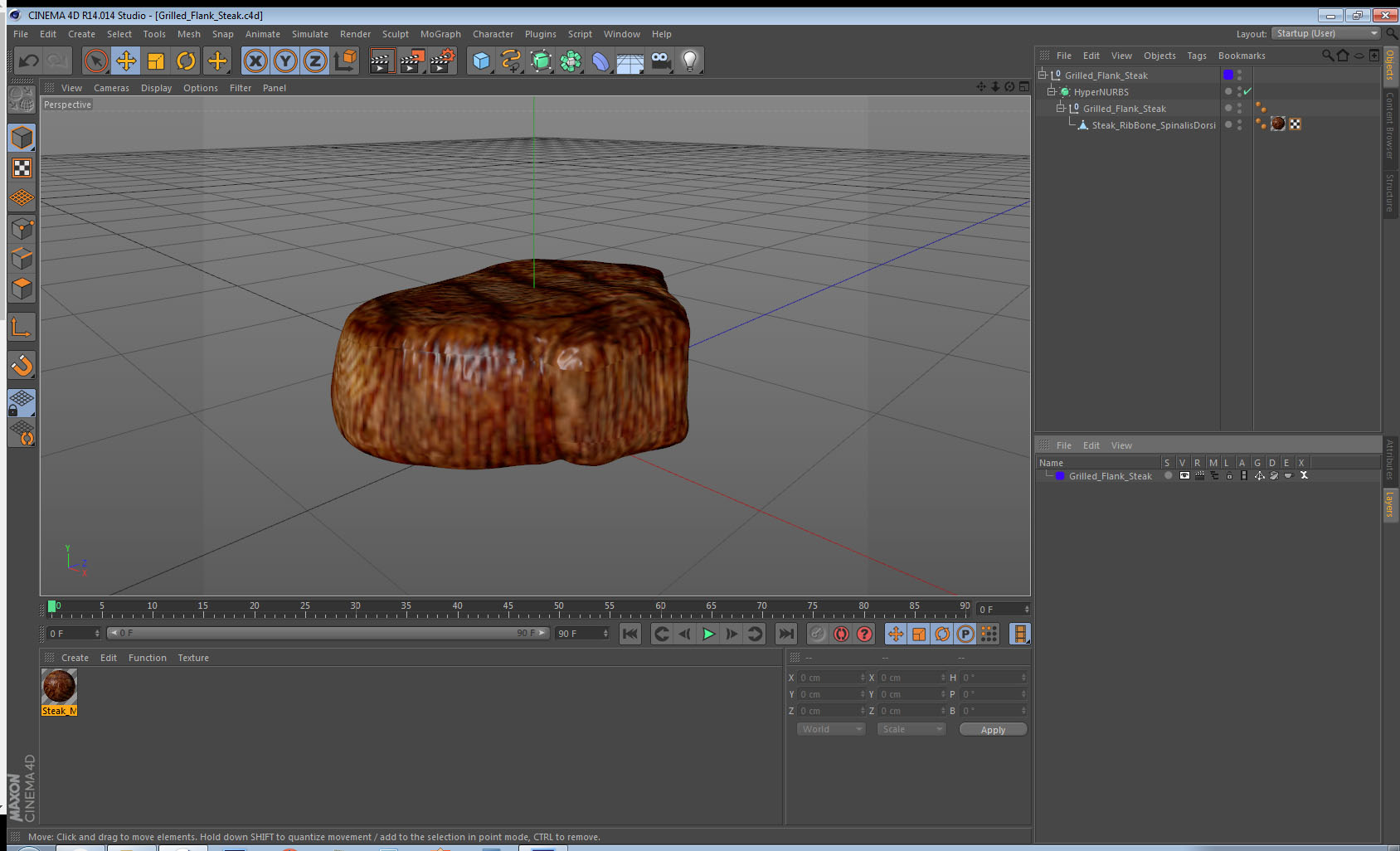 Grilled Flank Steak 3D model