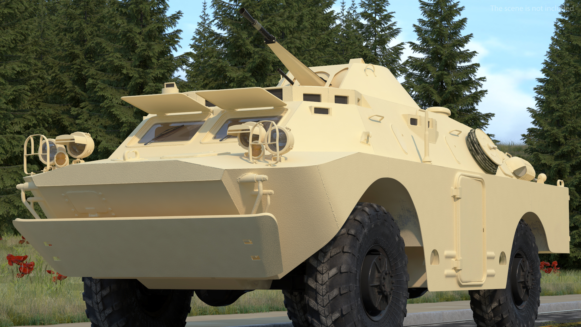 3D BRDM 2 Amphibious Vehicle Yellow Simple Interior model
