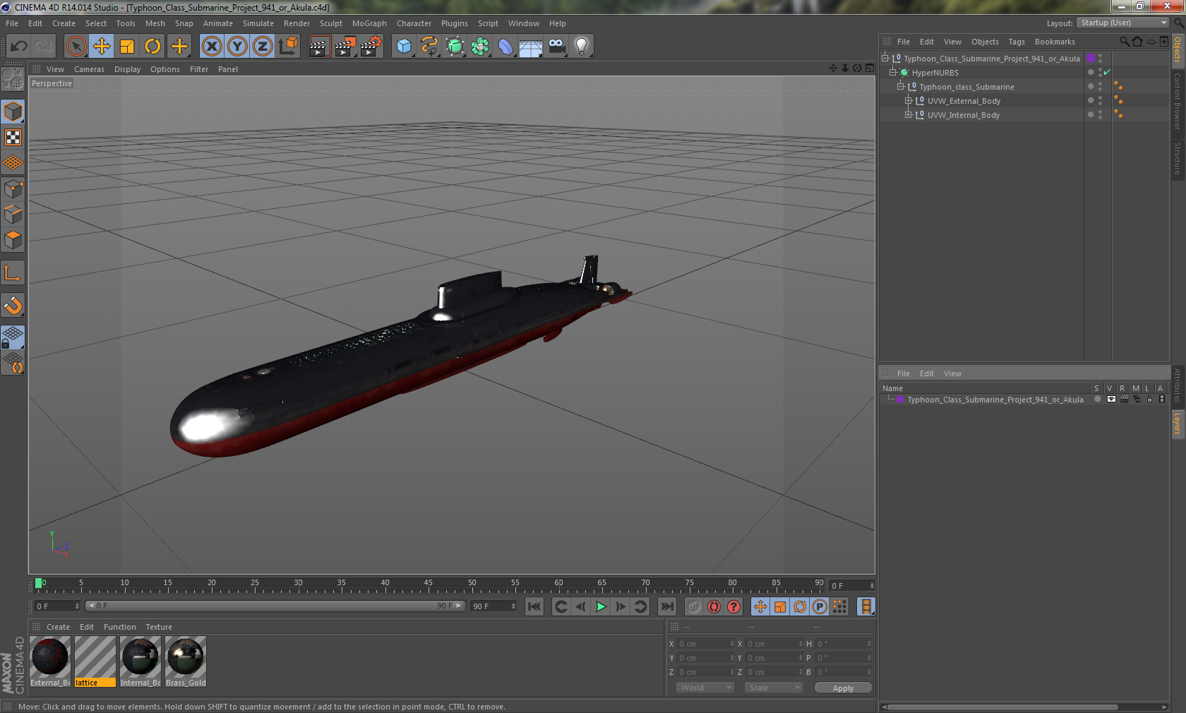 Typhoon Class Submarine Project 941 or Akula 3D model