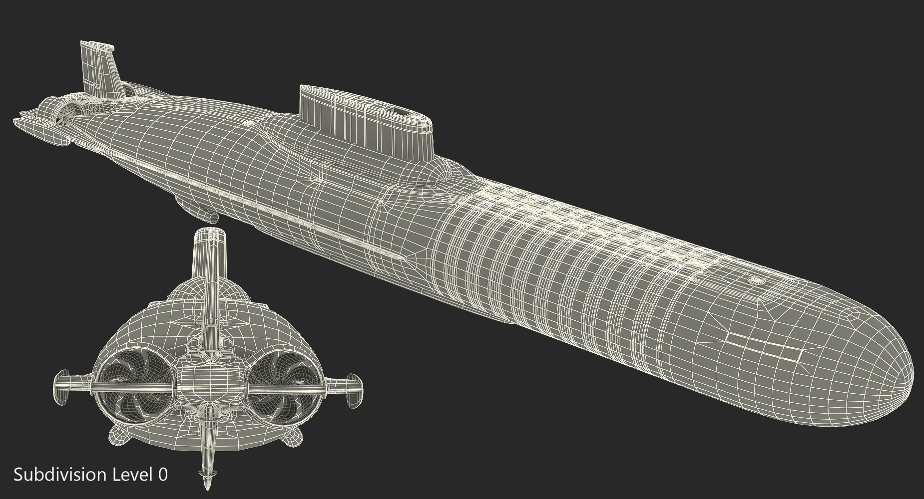 Typhoon Class Submarine Project 941 or Akula 3D model