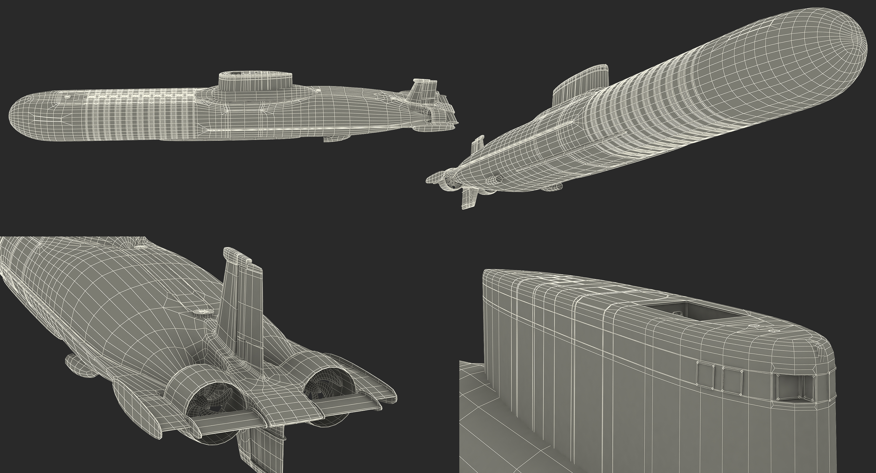 Typhoon Class Submarine Project 941 or Akula 3D model