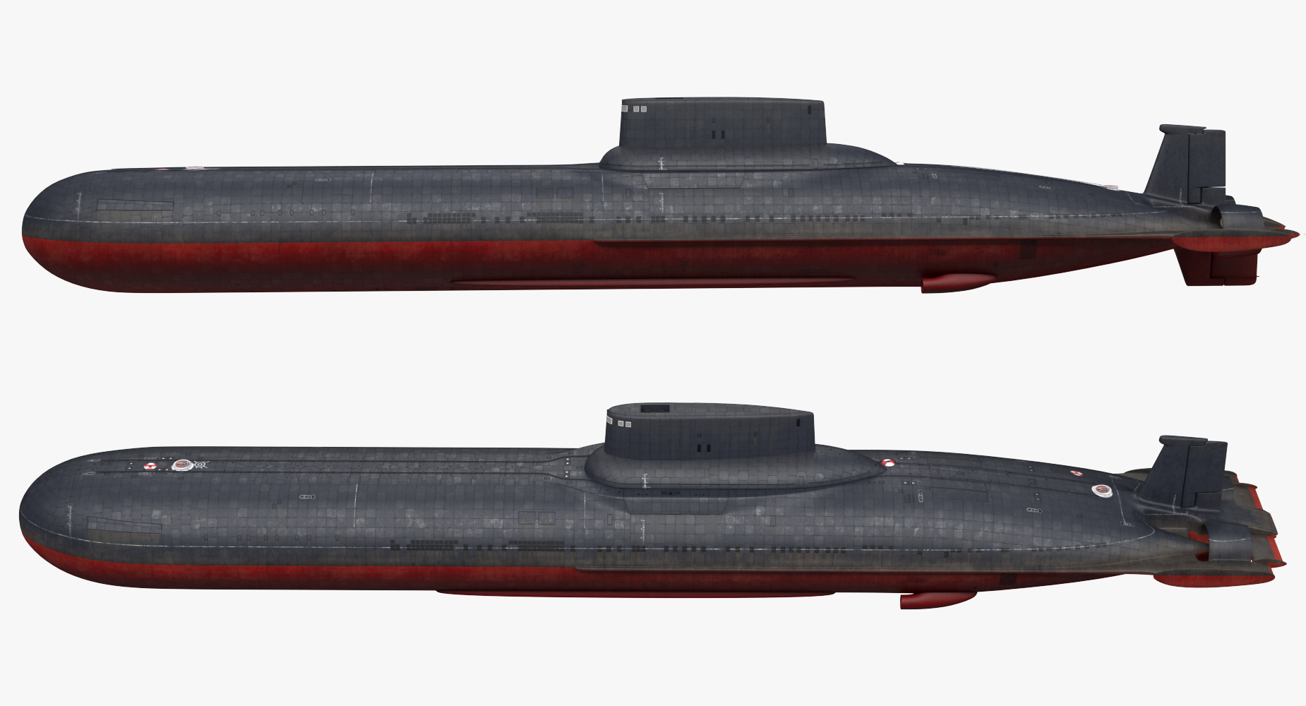 Typhoon Class Submarine Project 941 or Akula 3D model