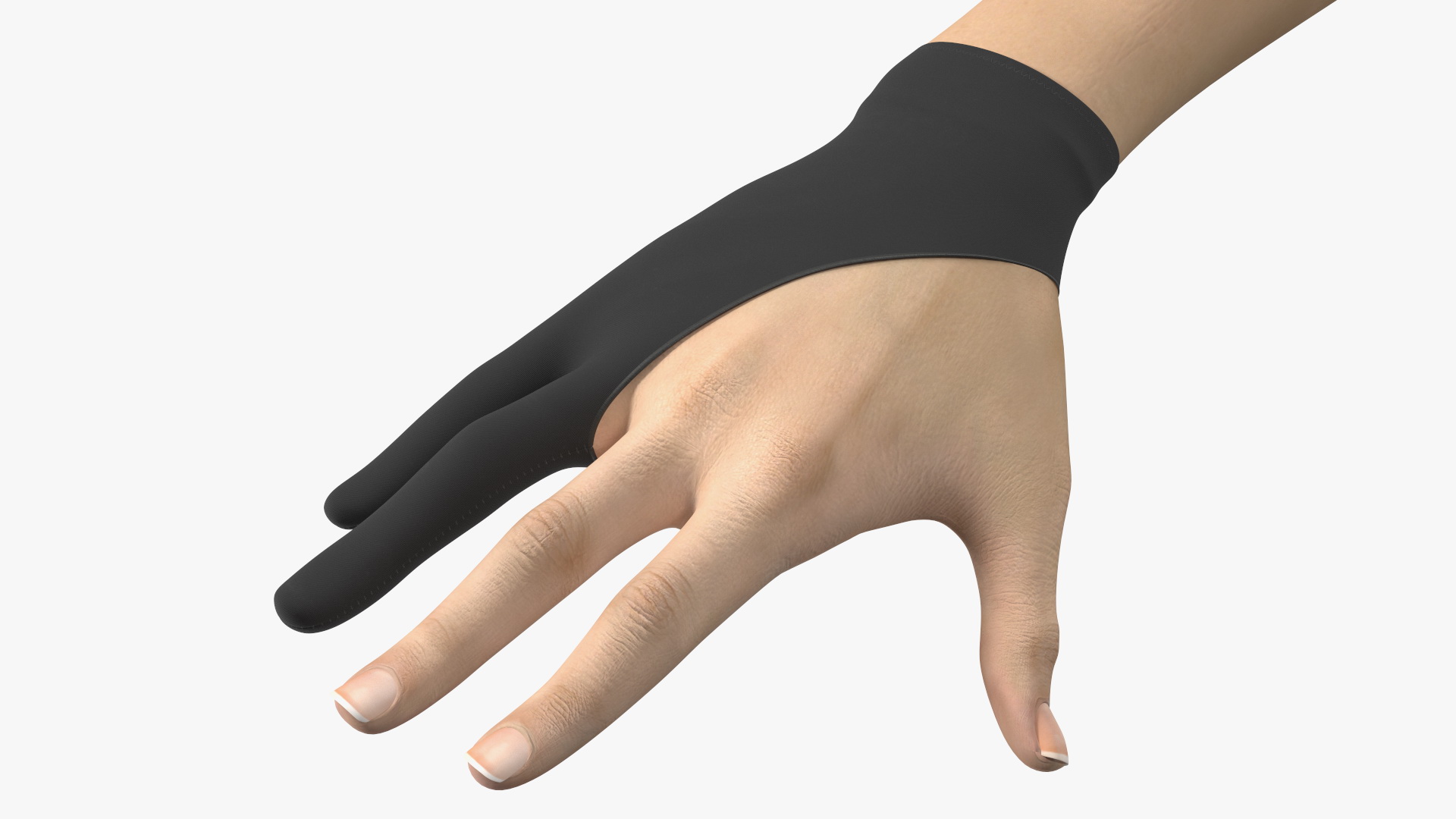 3D Black Artist Glove on Hand