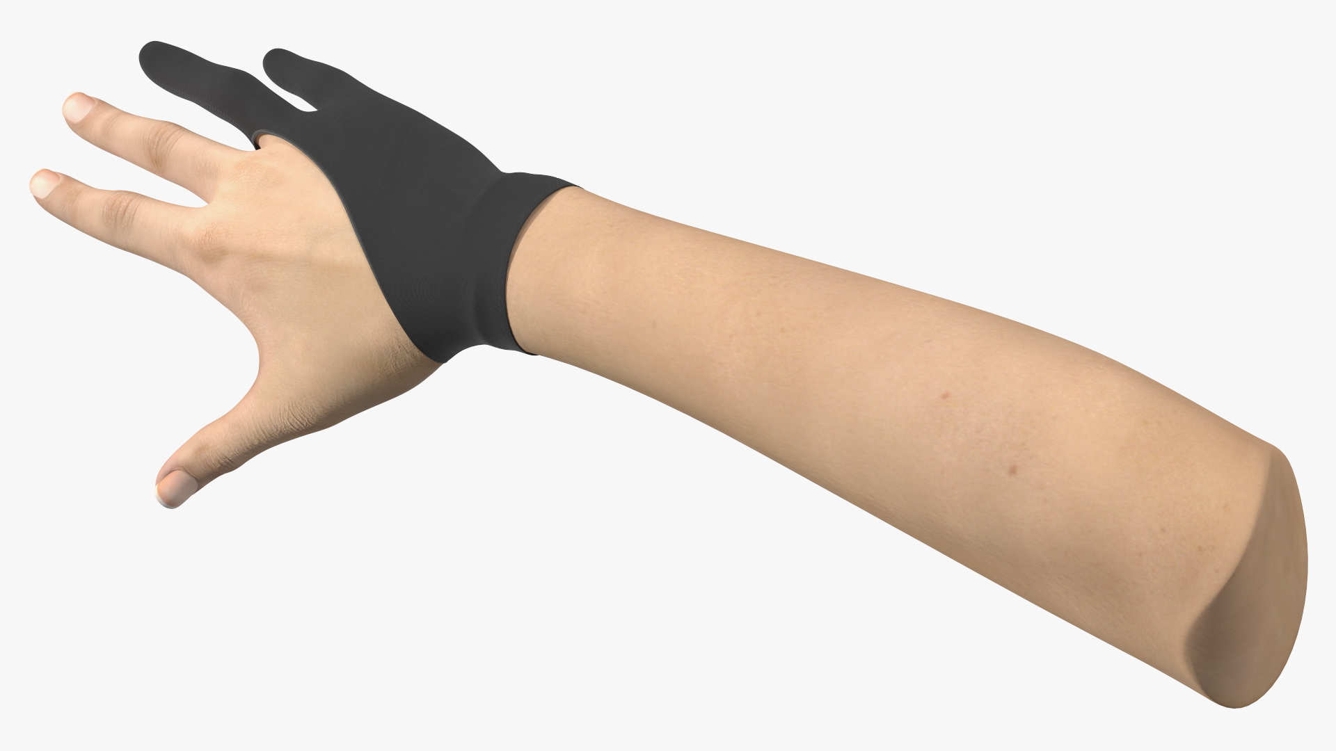3D Black Artist Glove on Hand