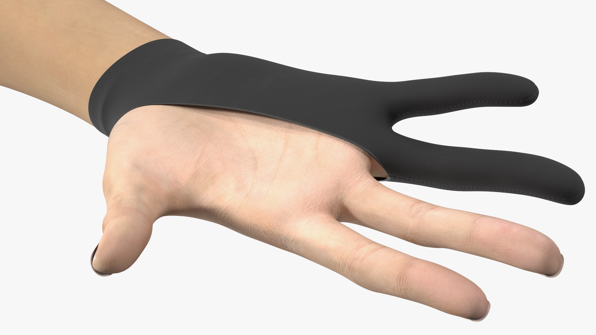3D Black Artist Glove on Hand