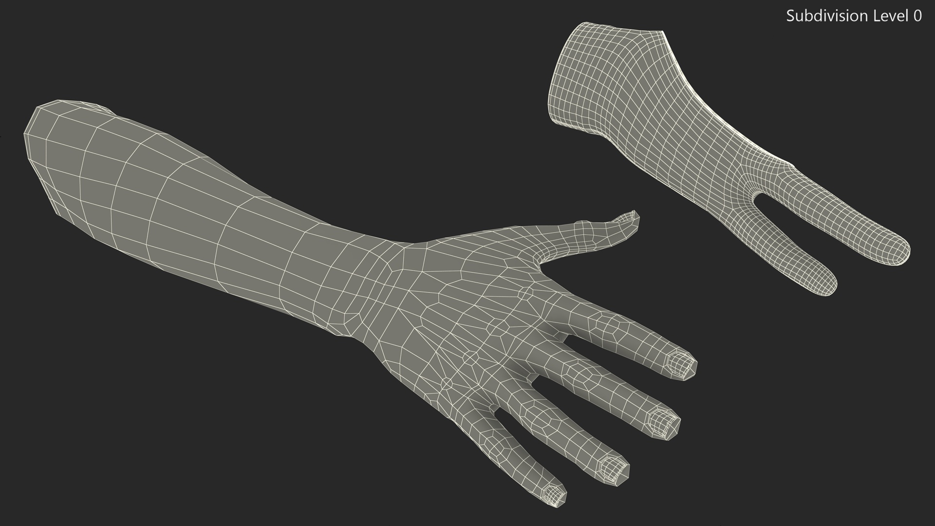 3D Black Artist Glove on Hand