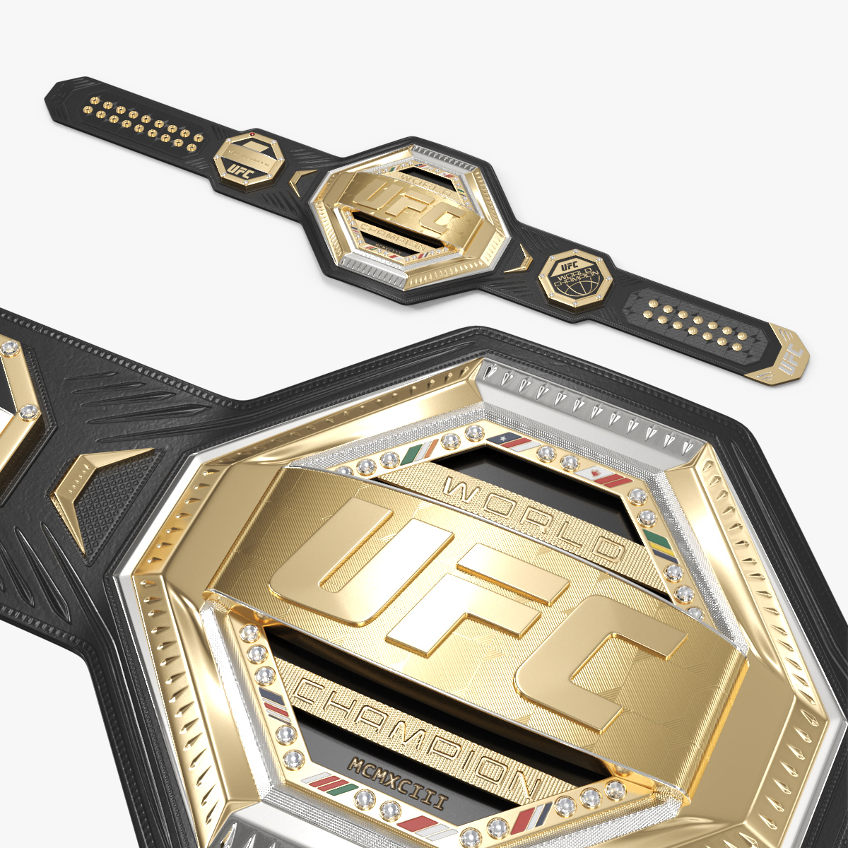 UFC Legacy Championship Belt on Floor 3D model preview