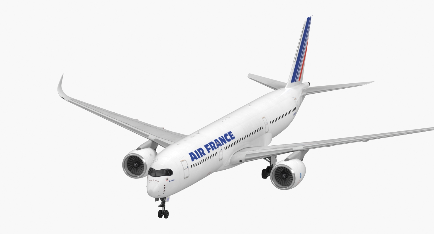 3D Airbus A350 900 Air France Rigged model