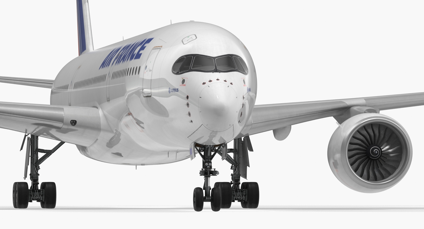 3D Airbus A350 900 Air France Rigged model