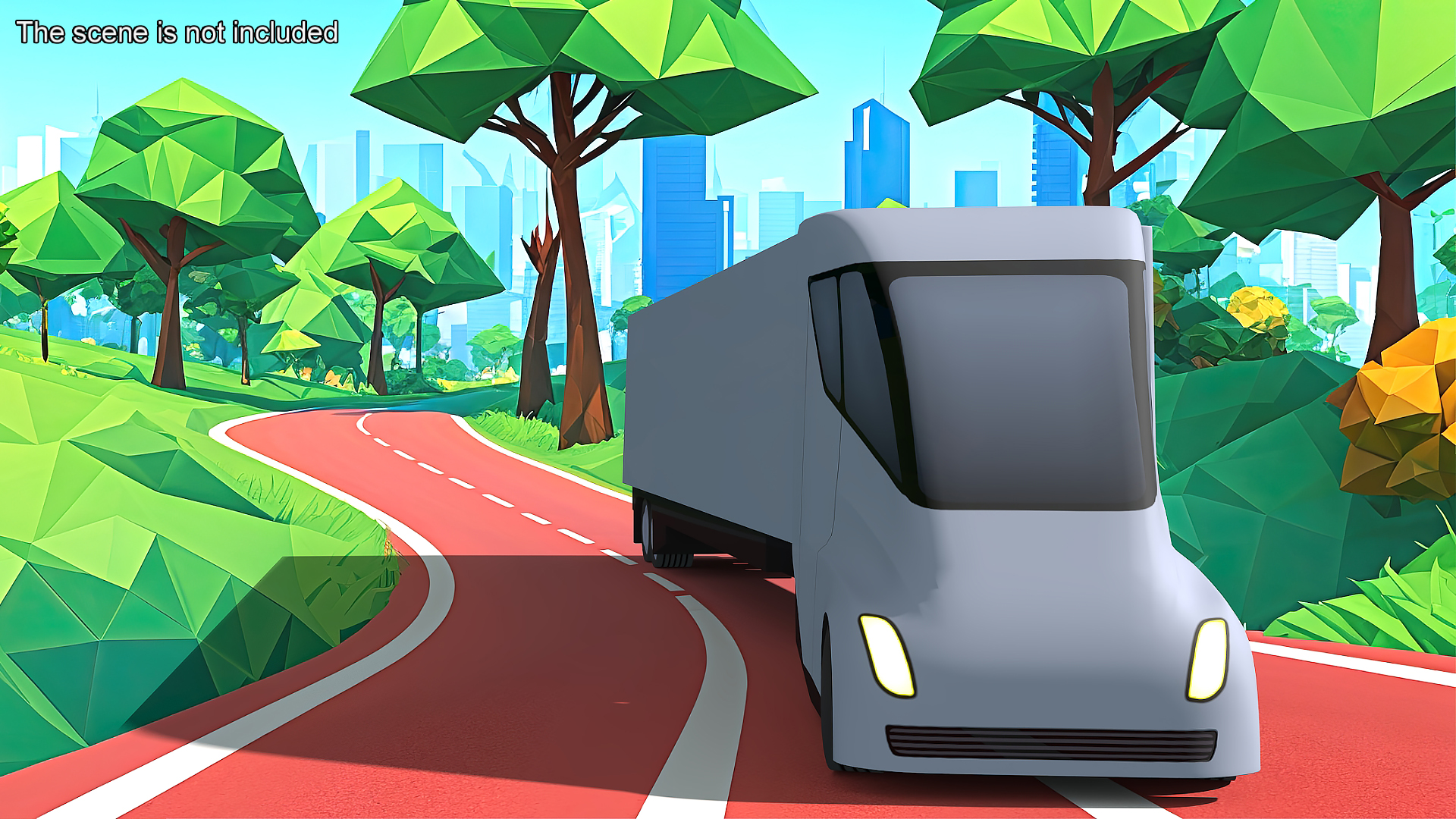 3D Playful Tesla Semi Truck Rigged