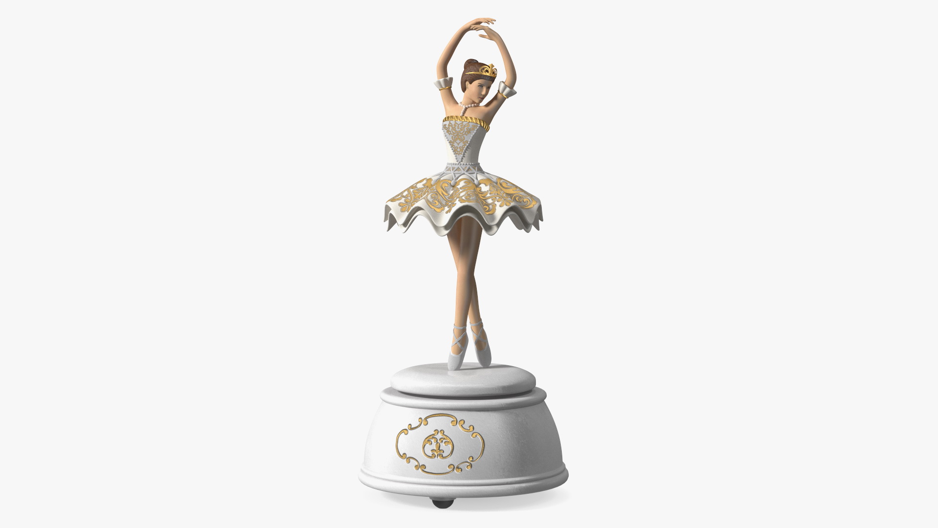 3D model Ballerina Music Box White