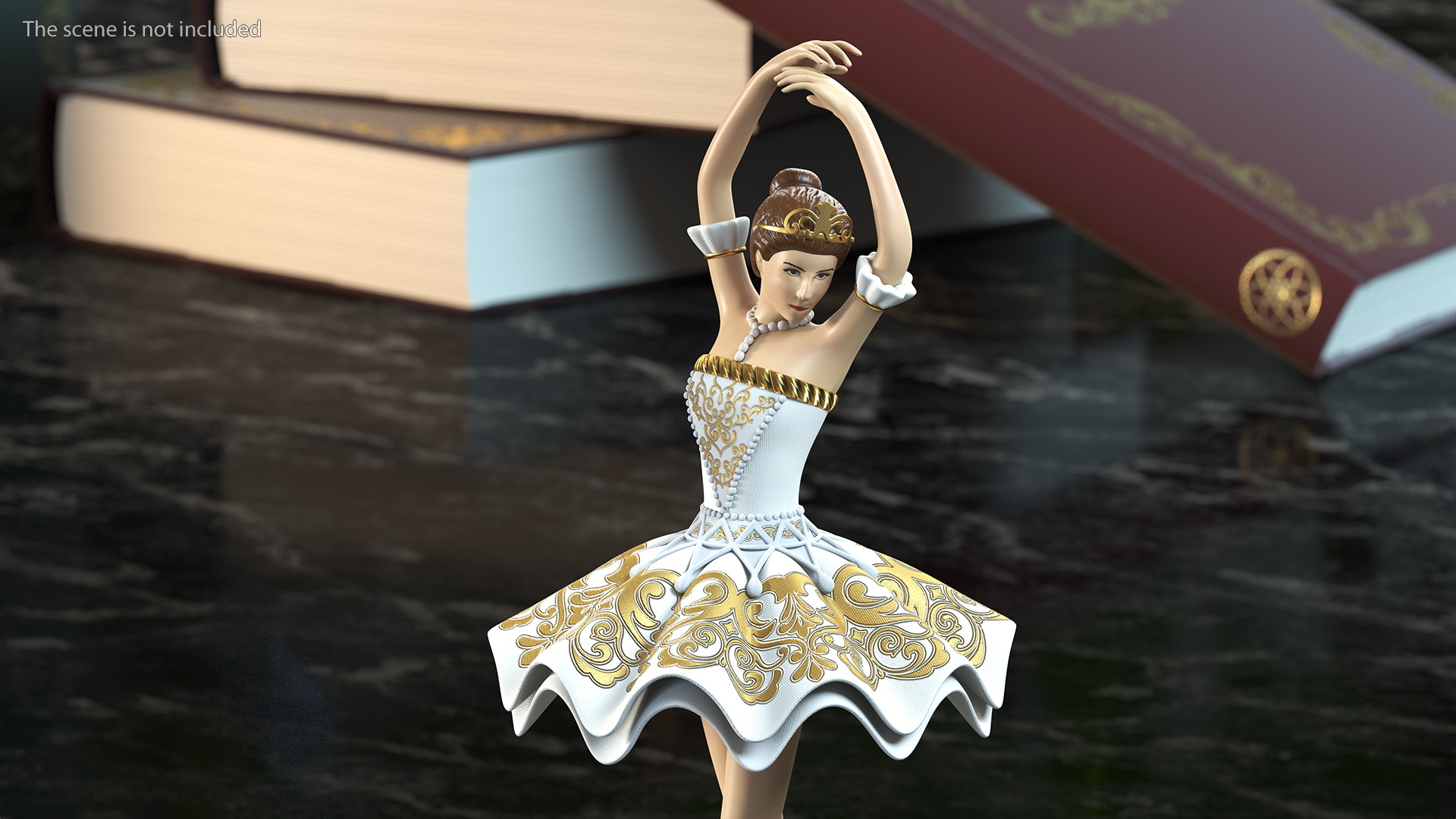 3D model Ballerina Music Box White