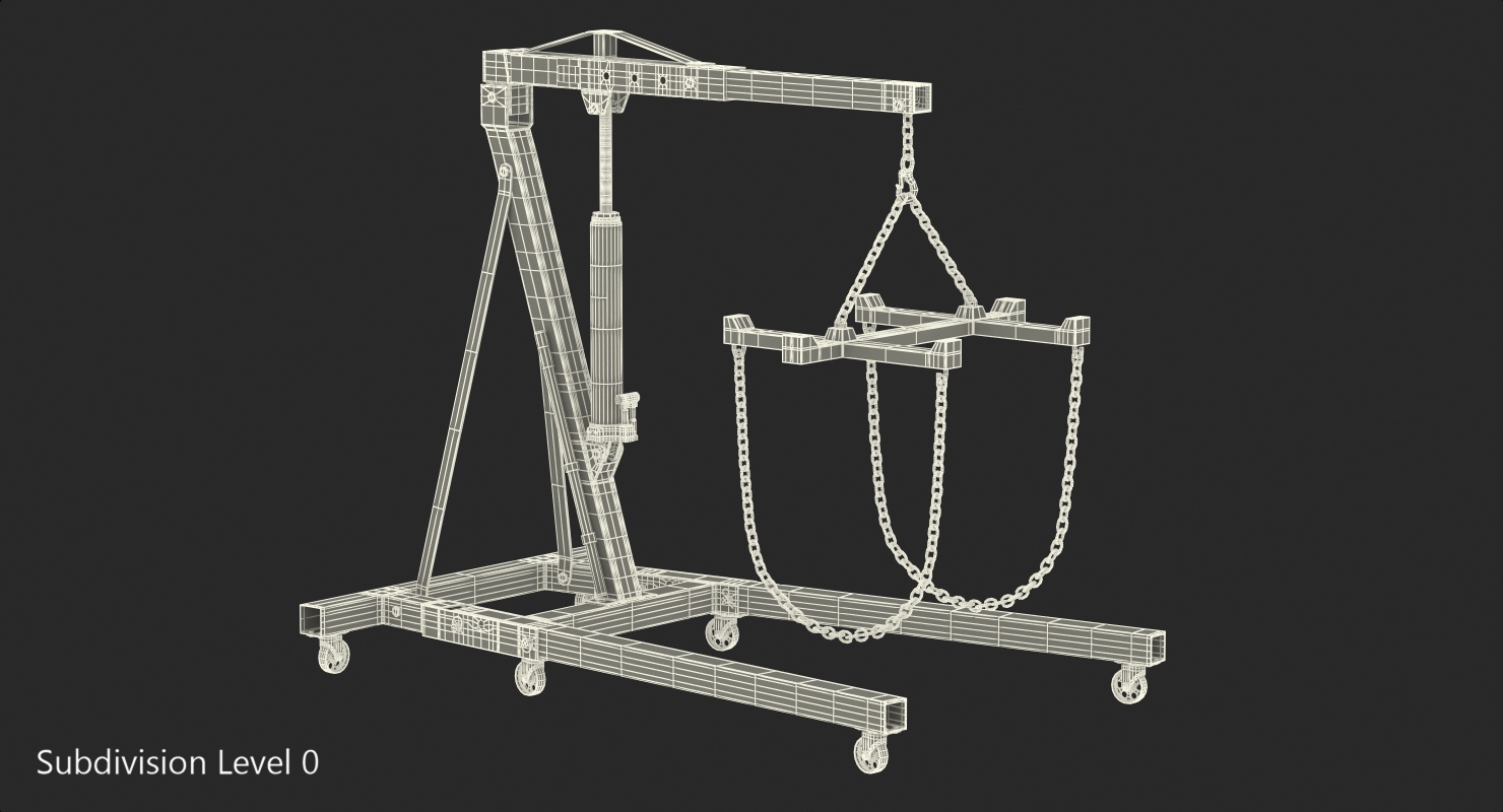 3D model Folding Engine Crane