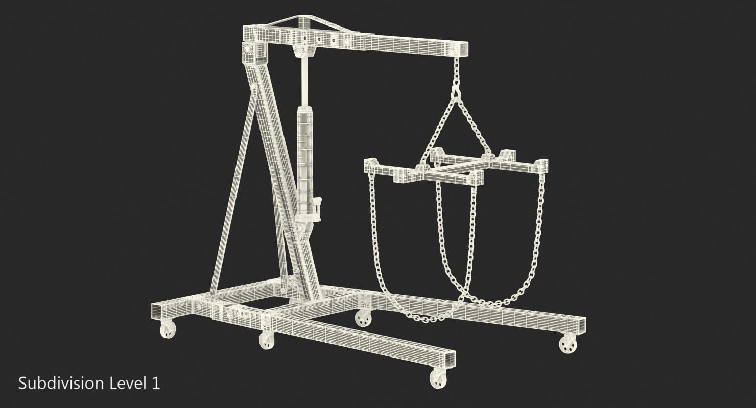 3D model Folding Engine Crane