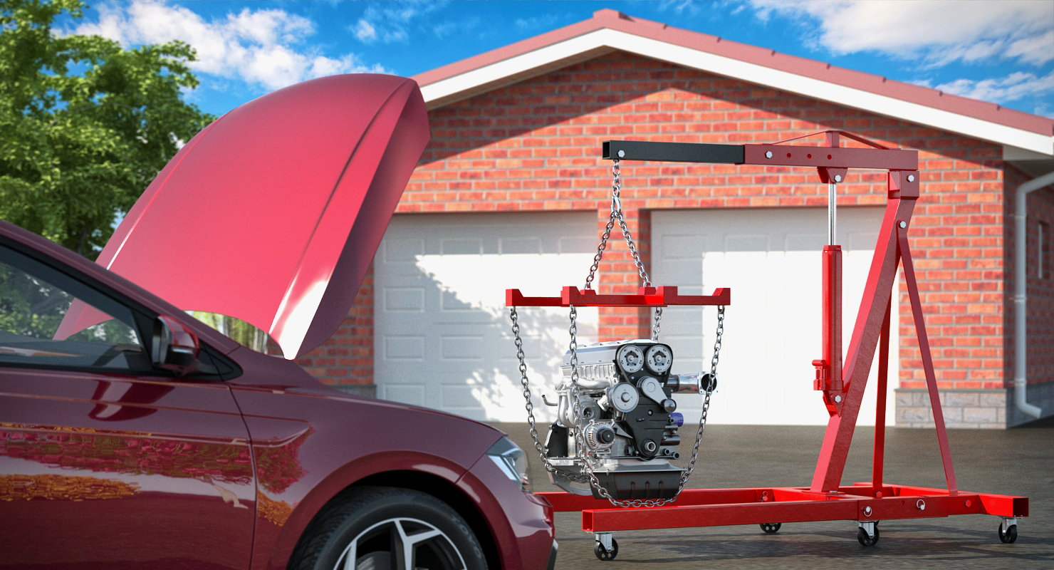 3D model Folding Engine Crane