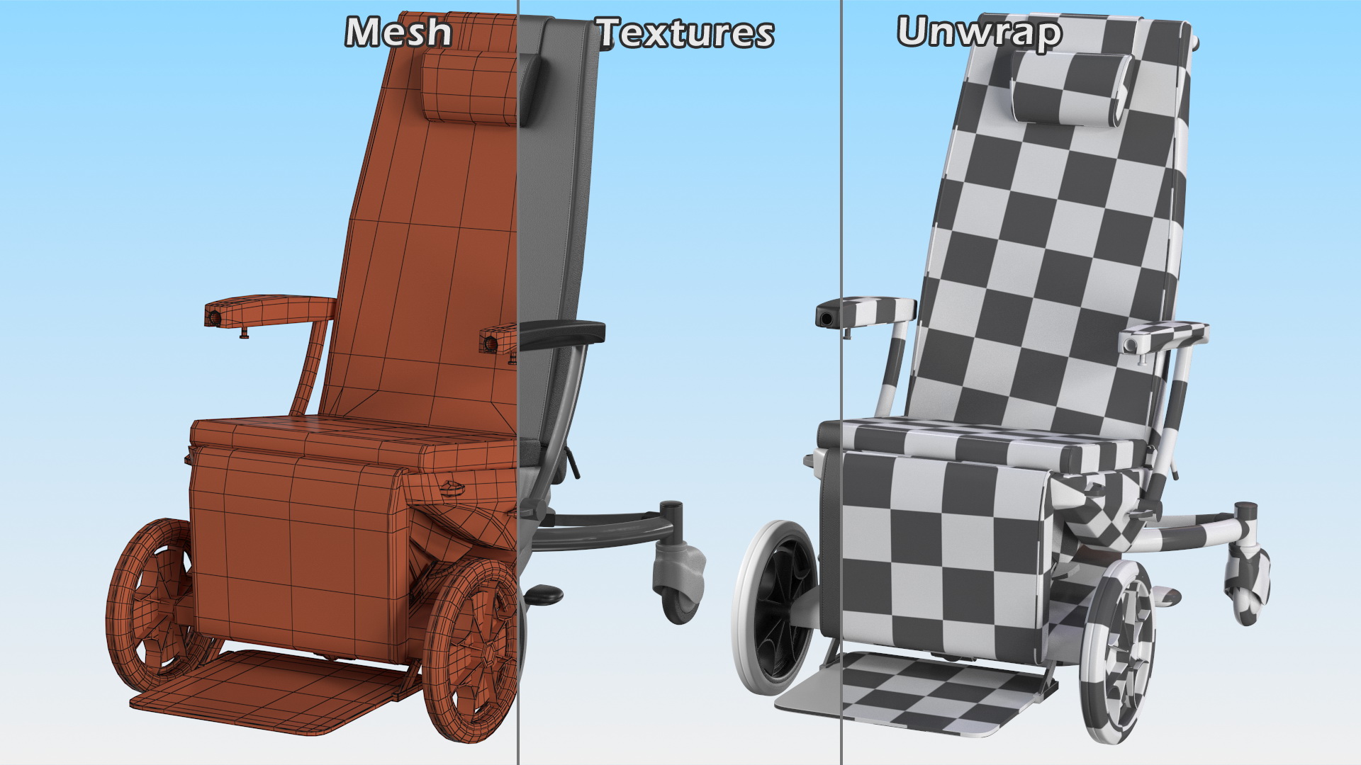 3D Multifunctional Transport Chair