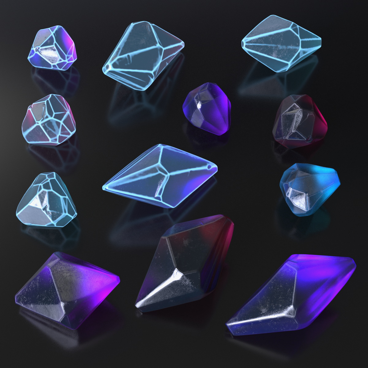 Enchanted Crystal Set 3D model preview