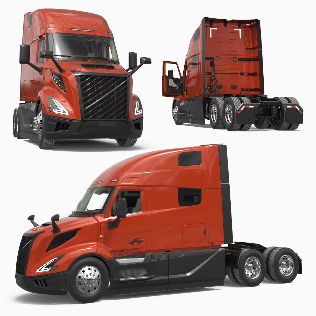 Aerodynamic Sleeper Cab Tractor Unit 3D model preview
