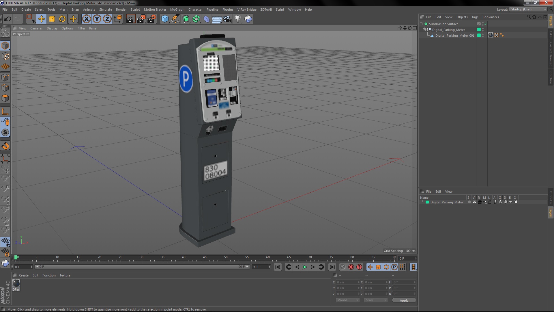 3D Digital Parking Meter