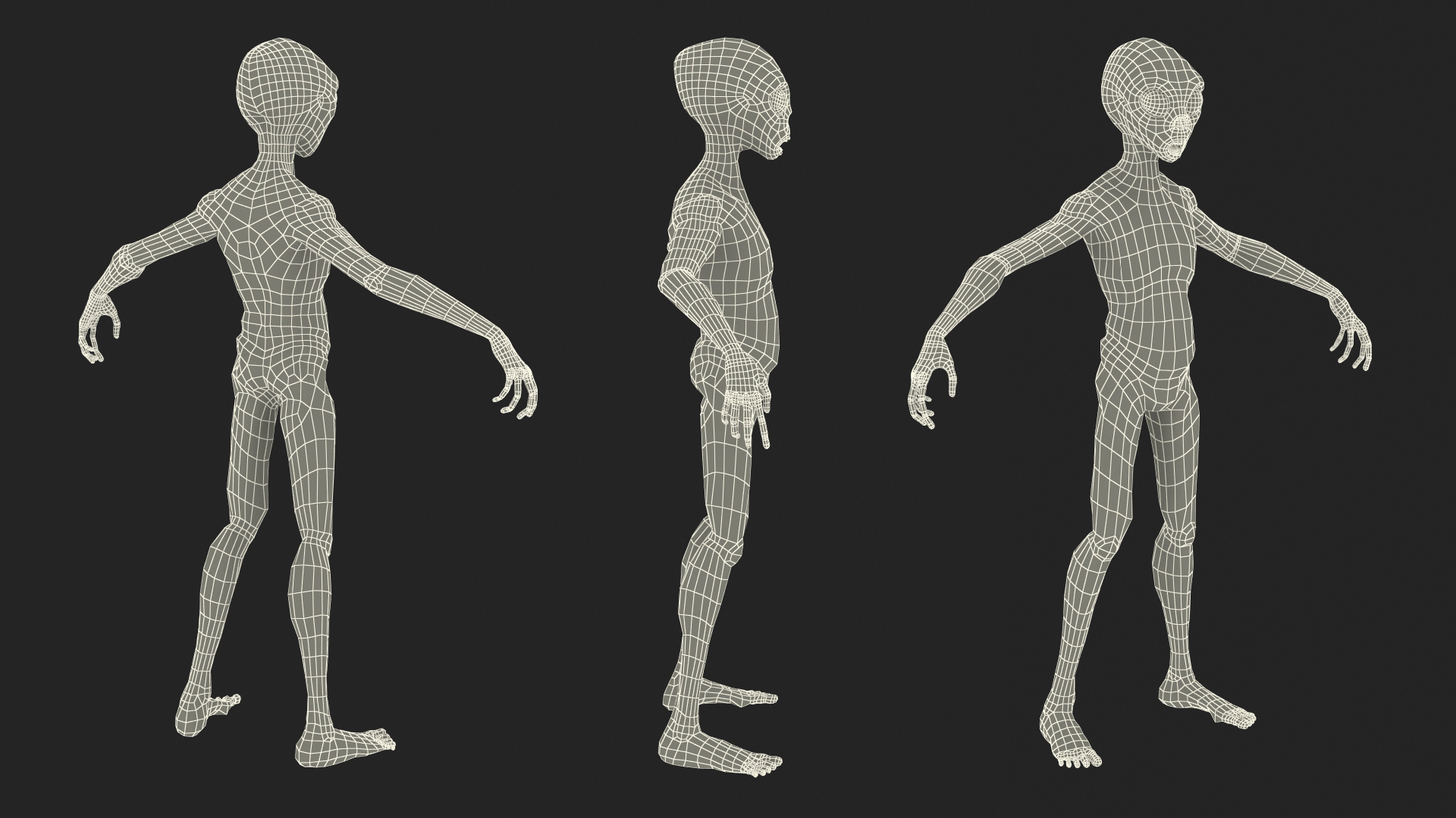 3D model Humanoid Alien Creature Rigged