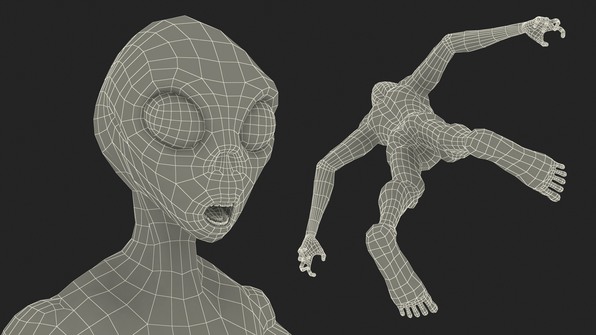 3D model Humanoid Alien Creature Rigged