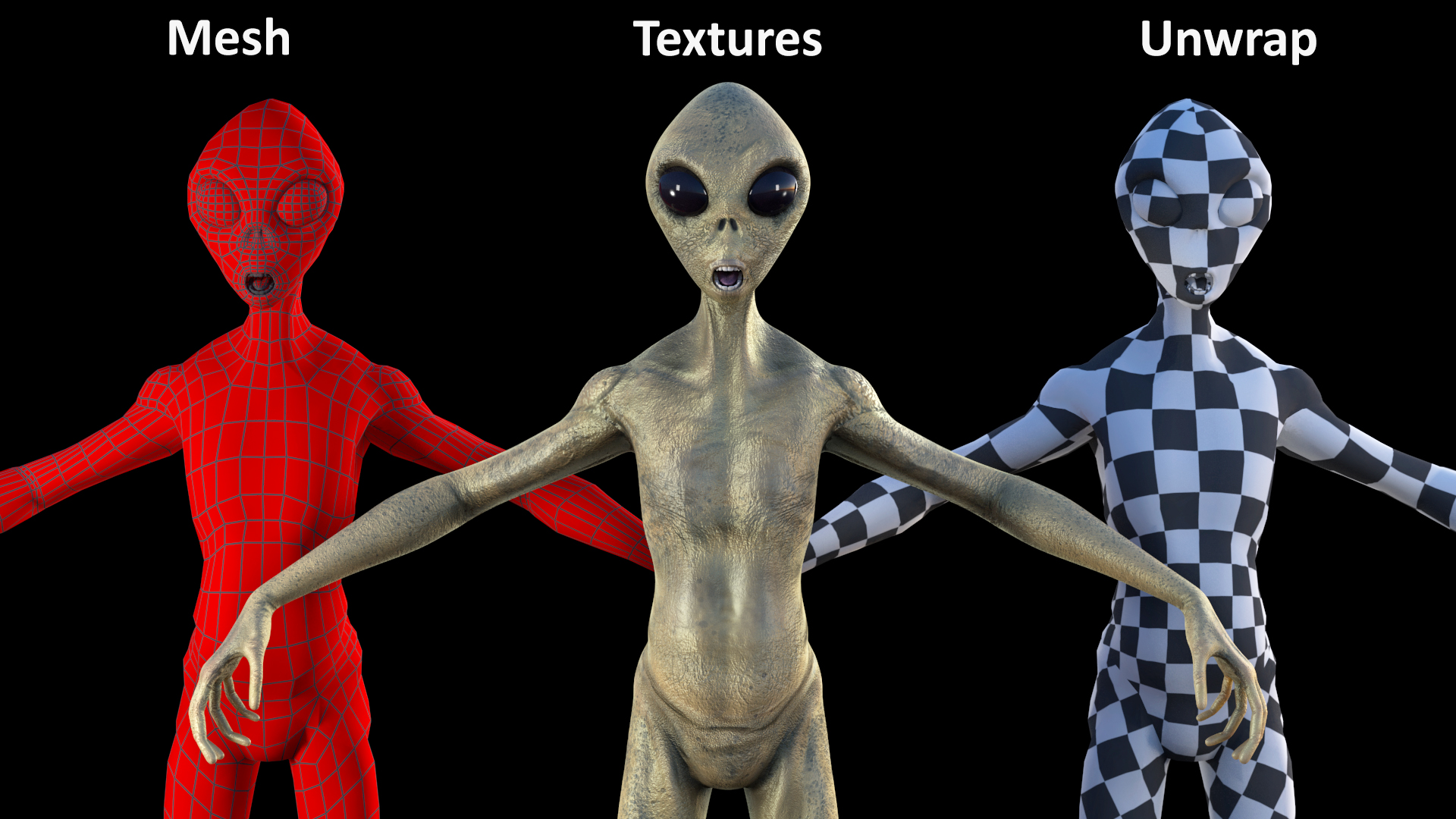 3D model Humanoid Alien Creature Rigged