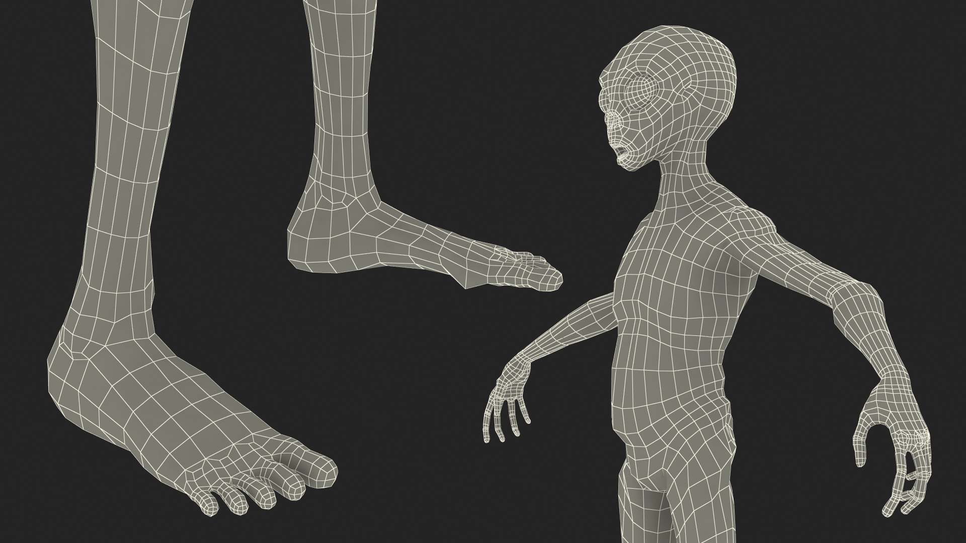 3D model Humanoid Alien Creature Rigged