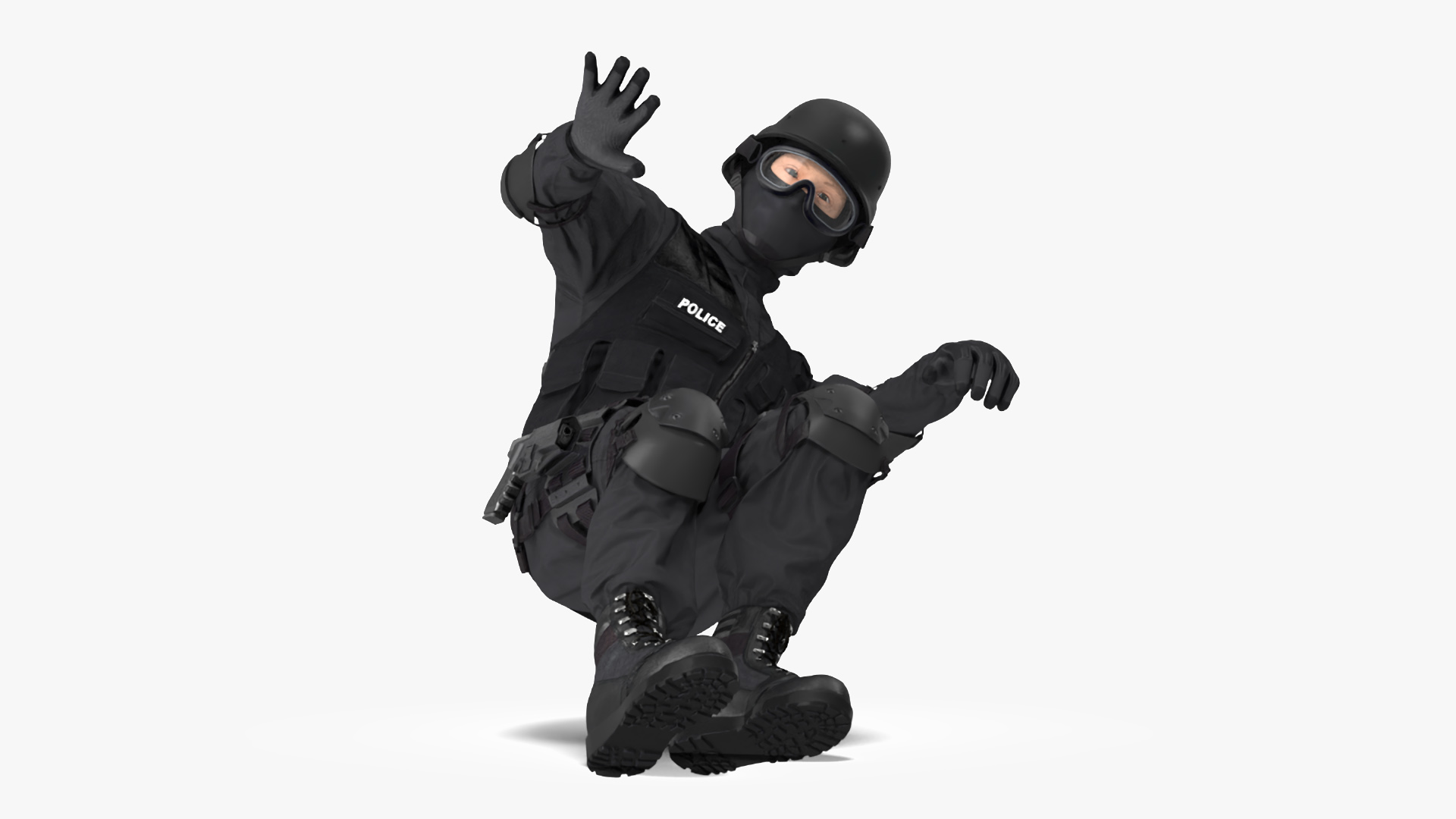 3D model SWAT Police Officer Rigged for Maya