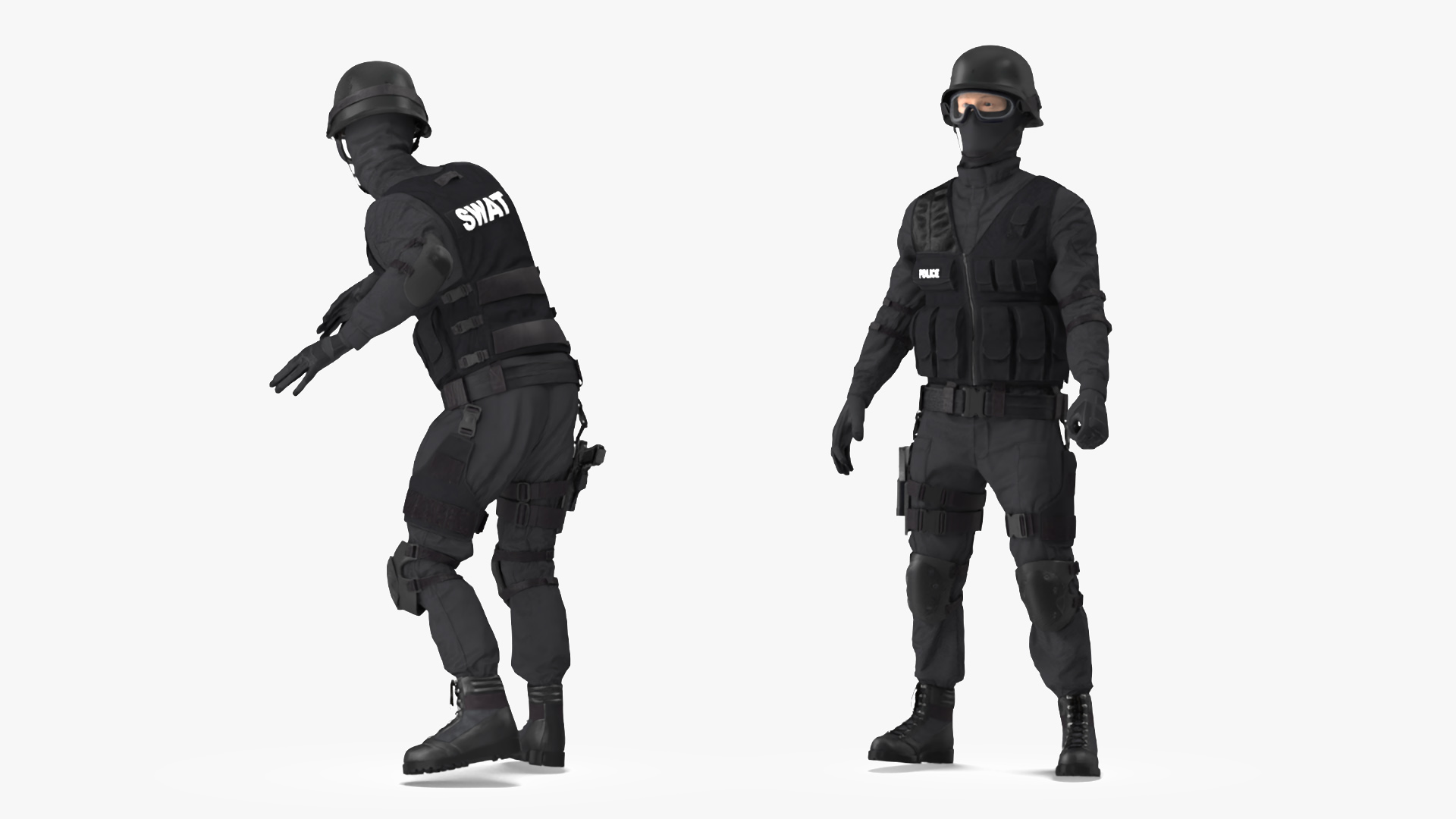 3D model SWAT Police Officer Rigged for Maya