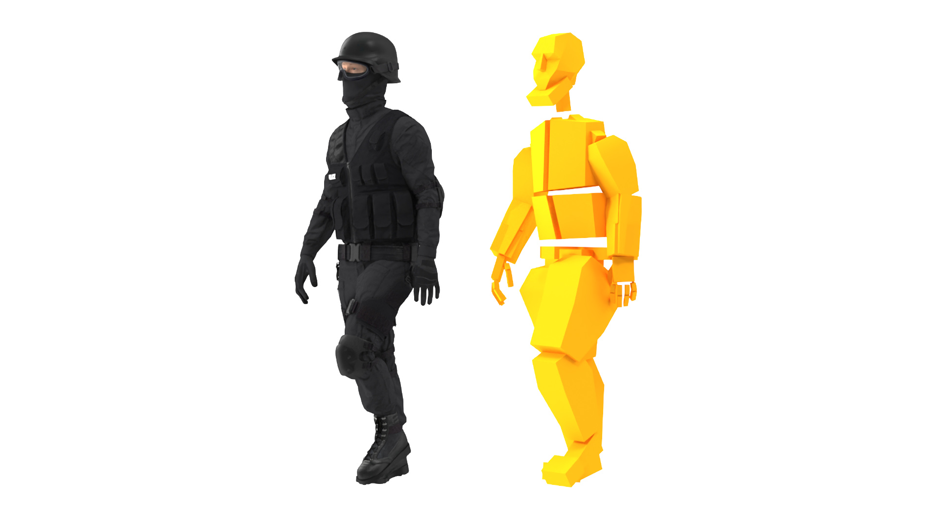 3D model SWAT Police Officer Rigged for Maya