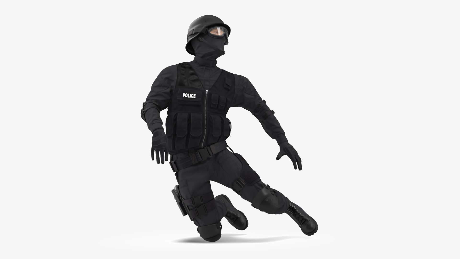 3D model SWAT Police Officer Rigged for Maya