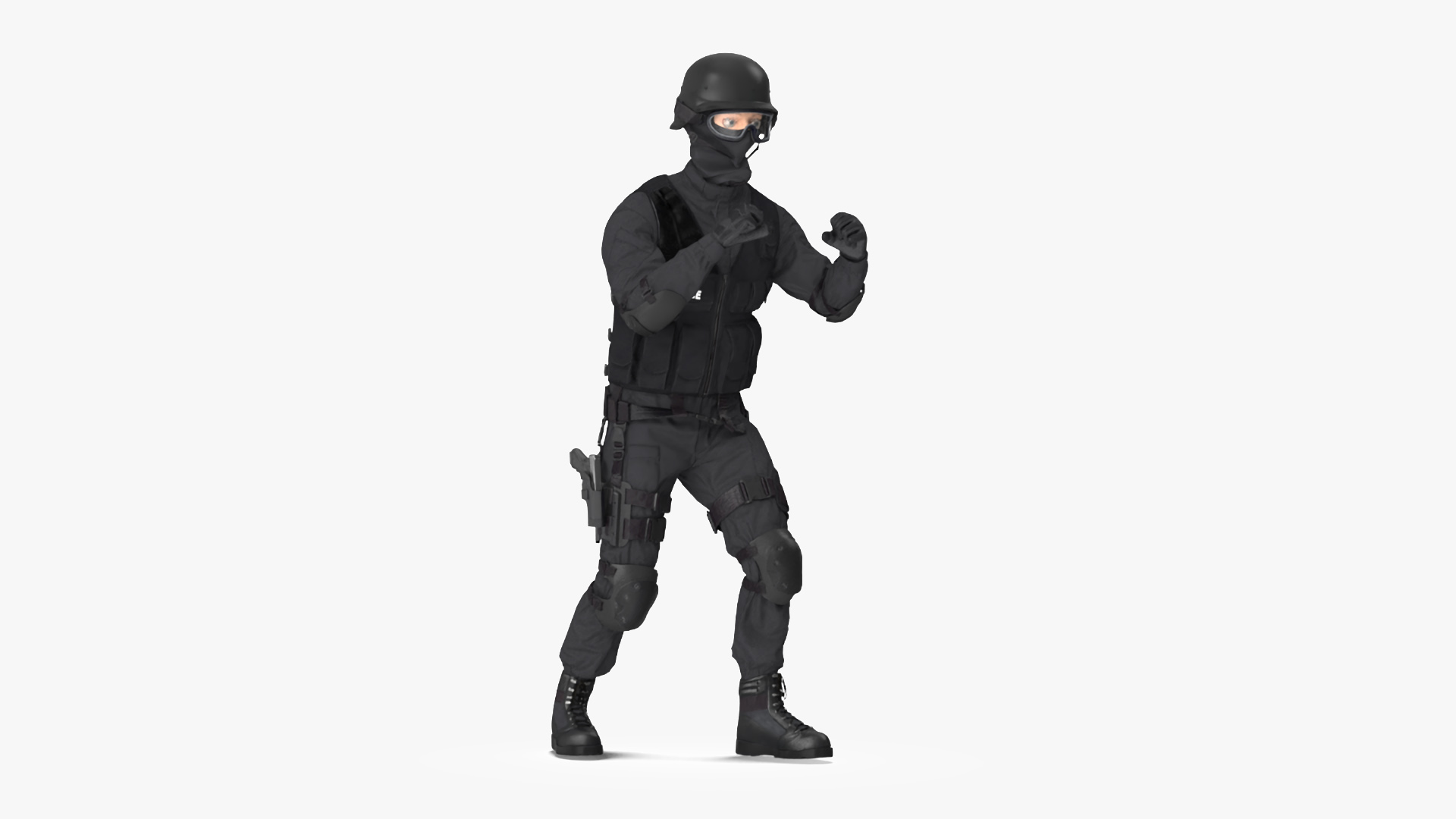 3D model SWAT Police Officer Rigged for Maya