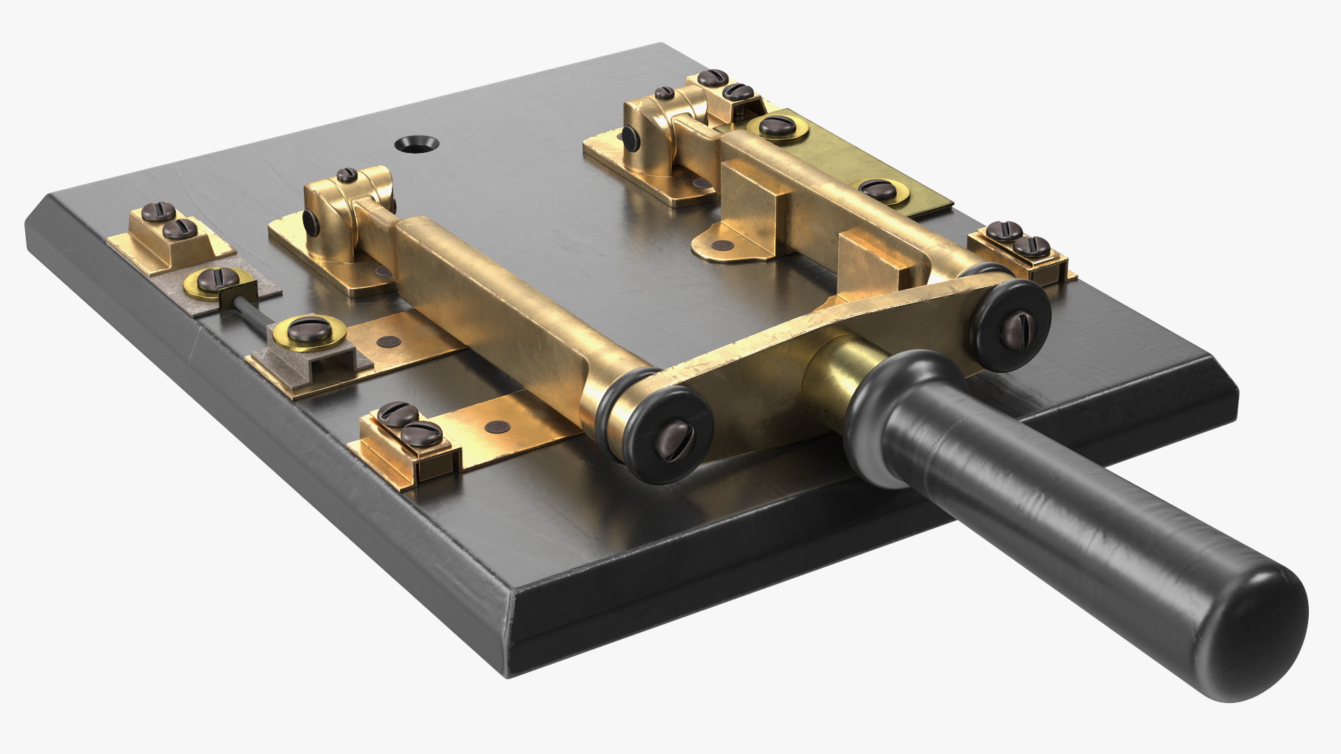 3D Brass and Slate Power Switch model