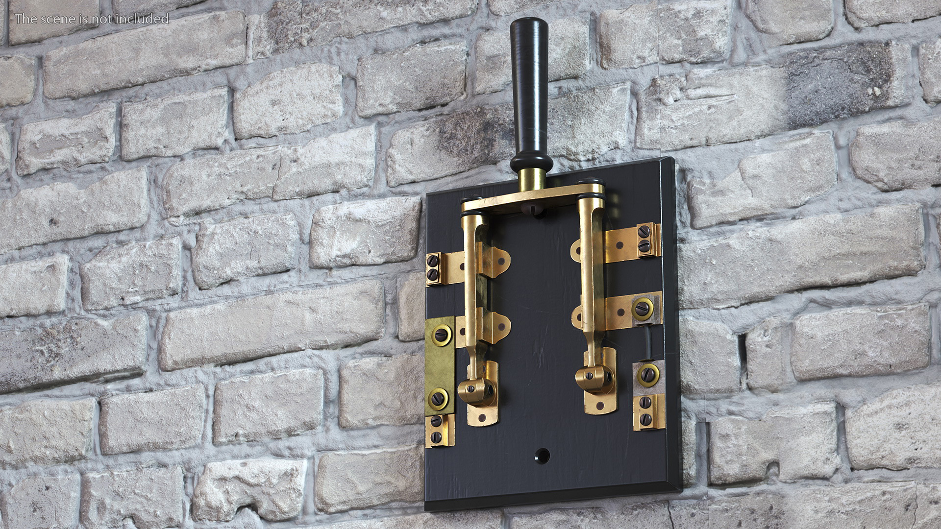 3D Brass and Slate Power Switch model