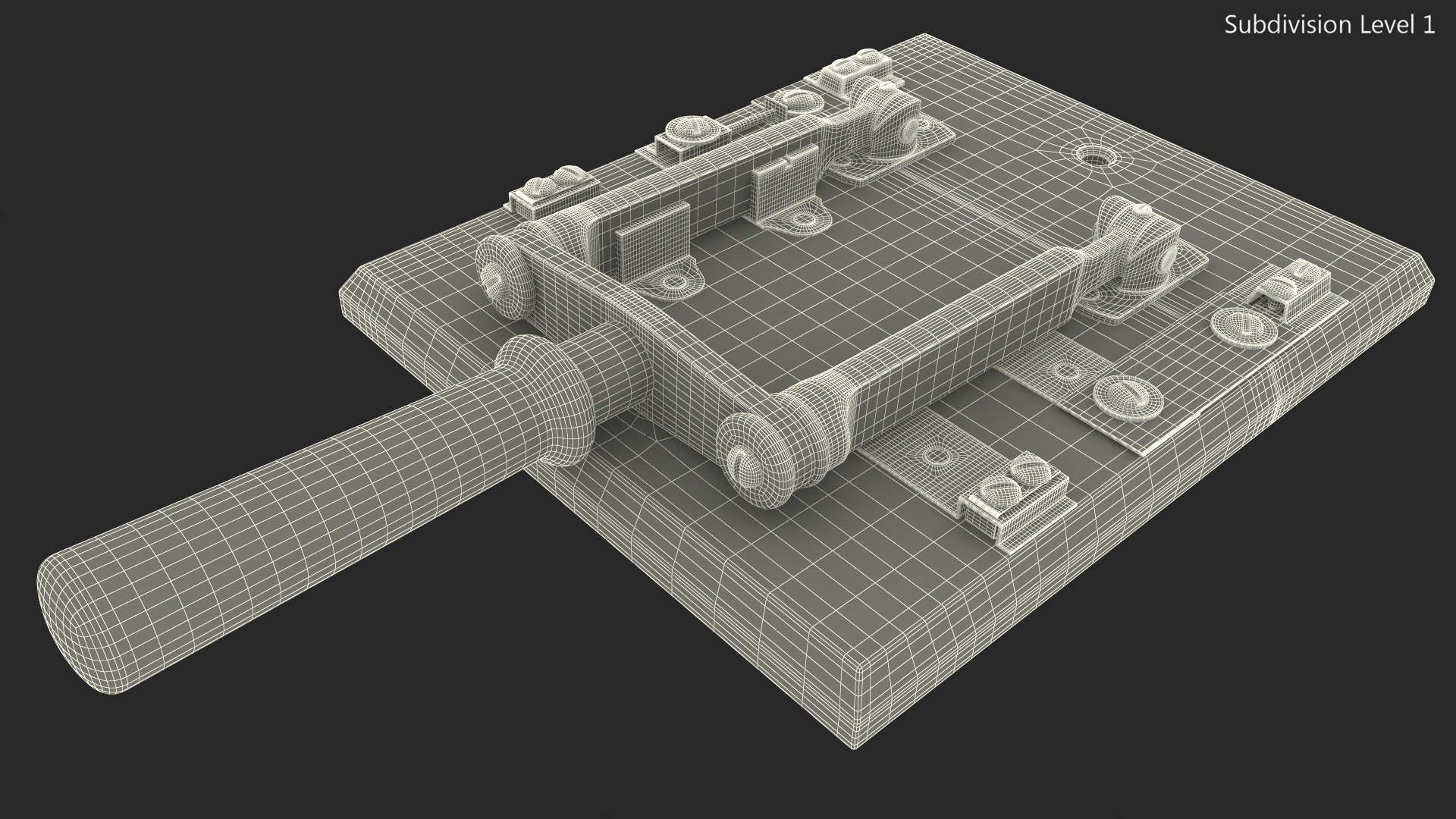3D Brass and Slate Power Switch model