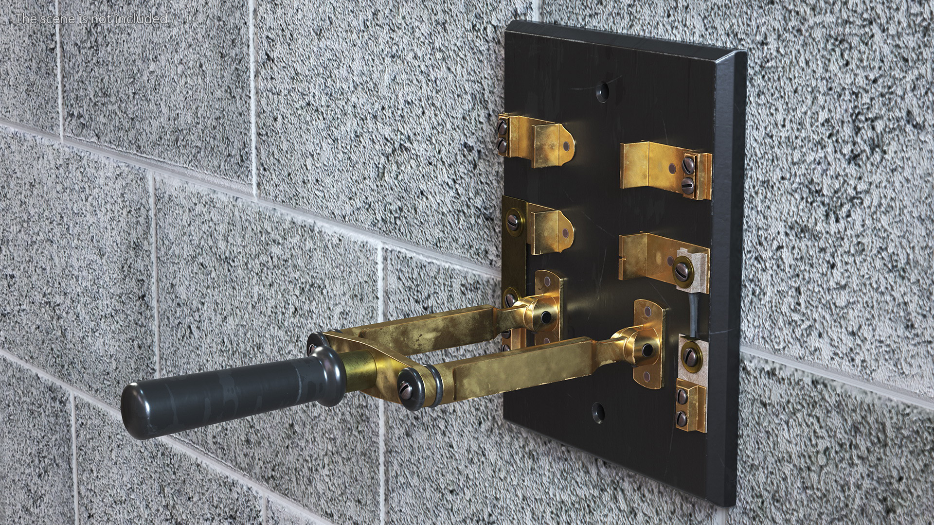 3D Brass and Slate Power Switch model