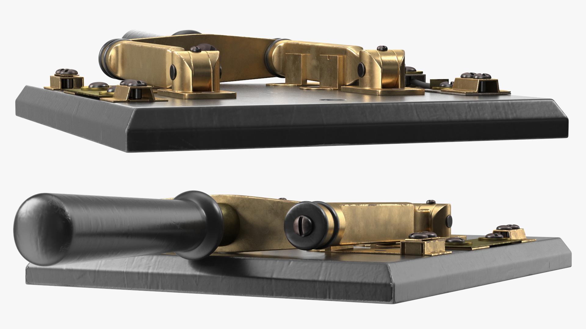 3D Brass and Slate Power Switch model