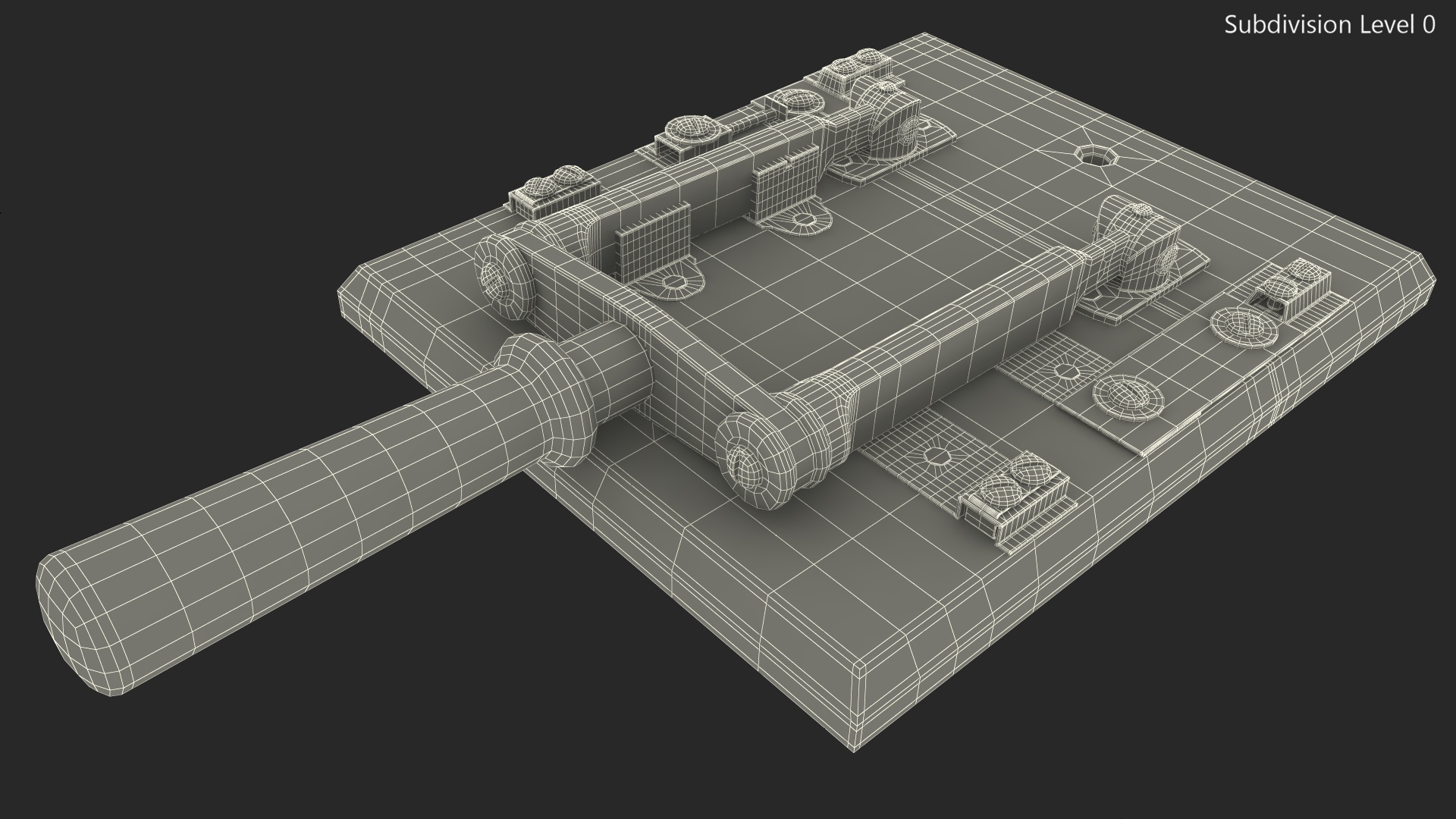 3D Brass and Slate Power Switch model