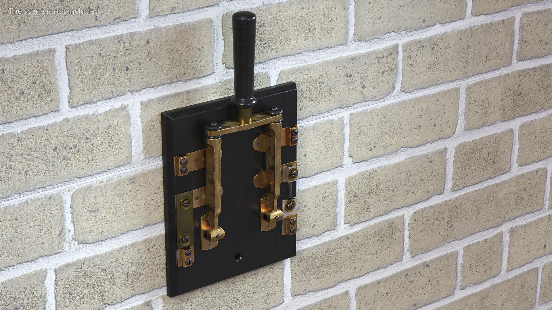3D Brass and Slate Power Switch model