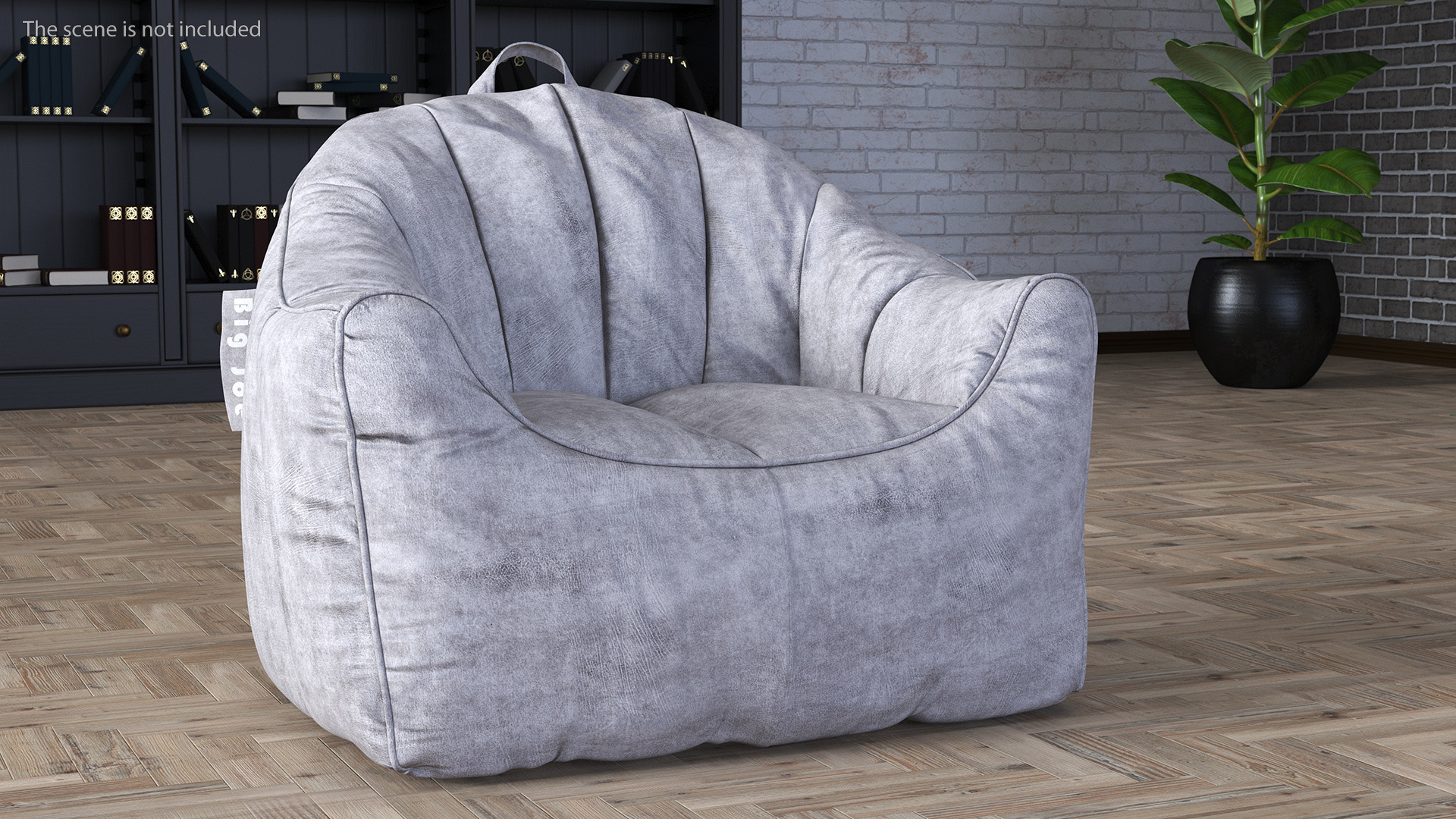3D Big Joe Hug Bean Bag Chair Gray