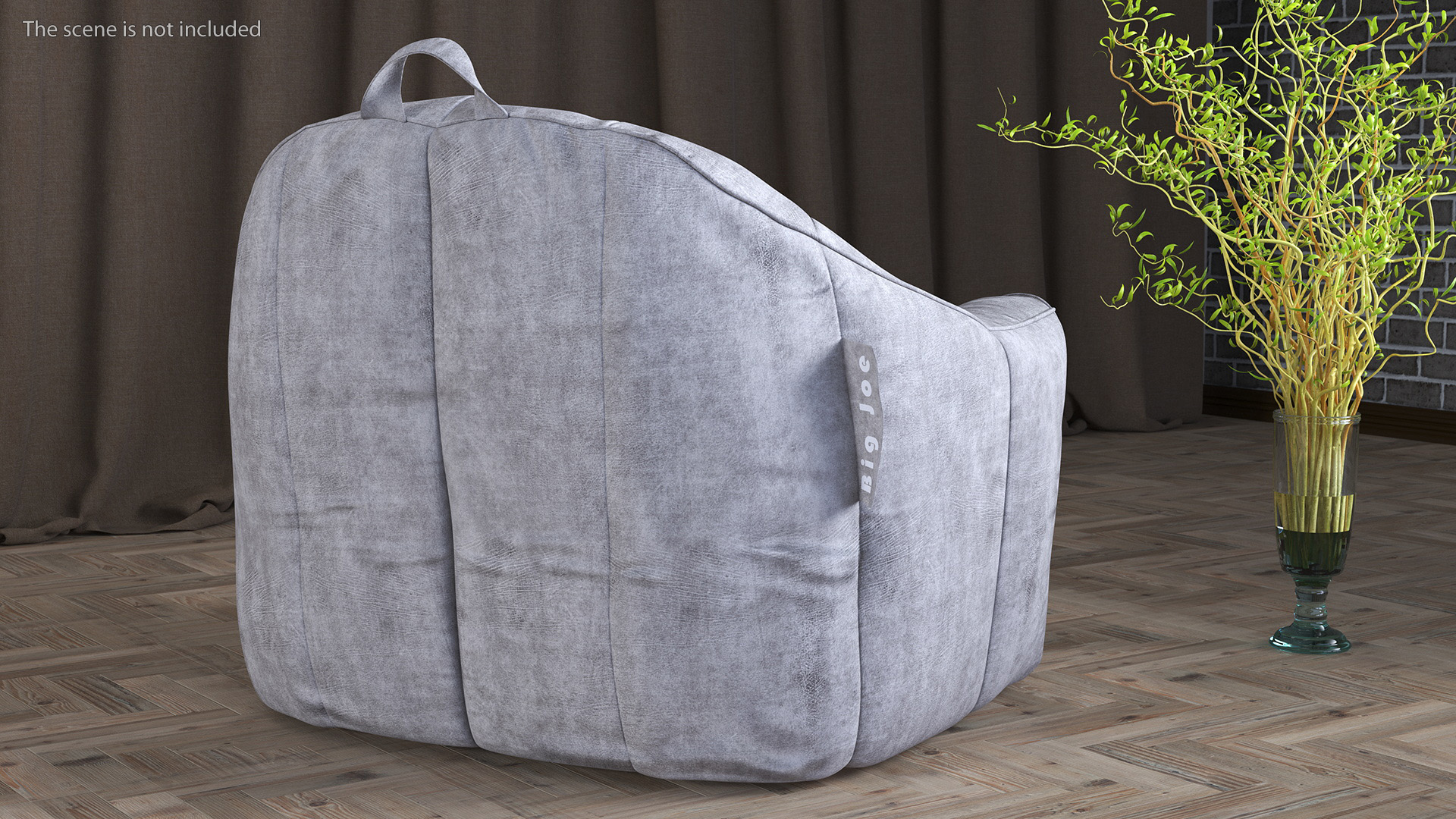 3D Big Joe Hug Bean Bag Chair Gray